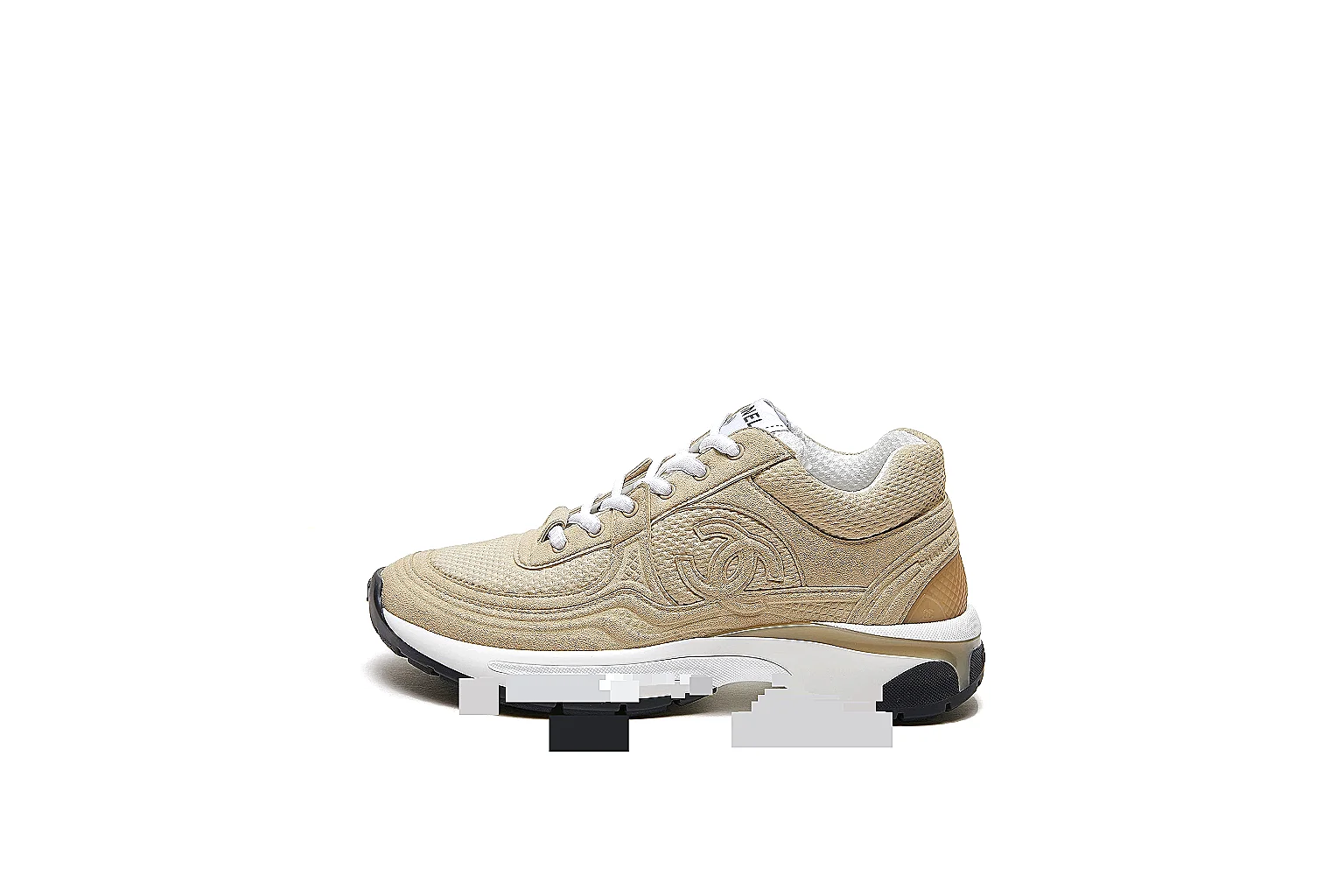 Chanel Logo Runner Cream Black 2331 QC side top heel outsole images thumbnail 2