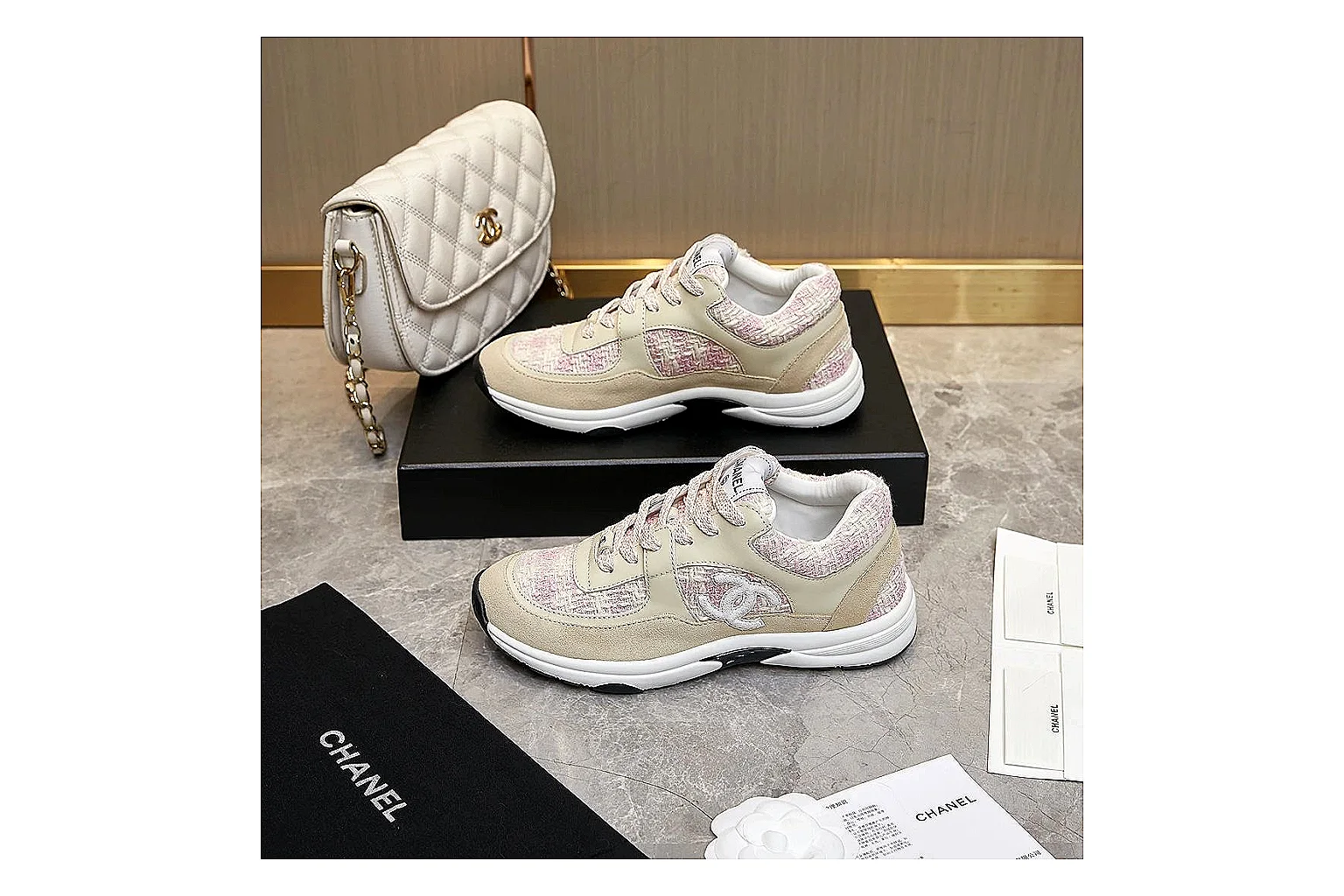 Chanel Logo Runner White Blue 2895 QC side top heel outsole images thumbnail 3