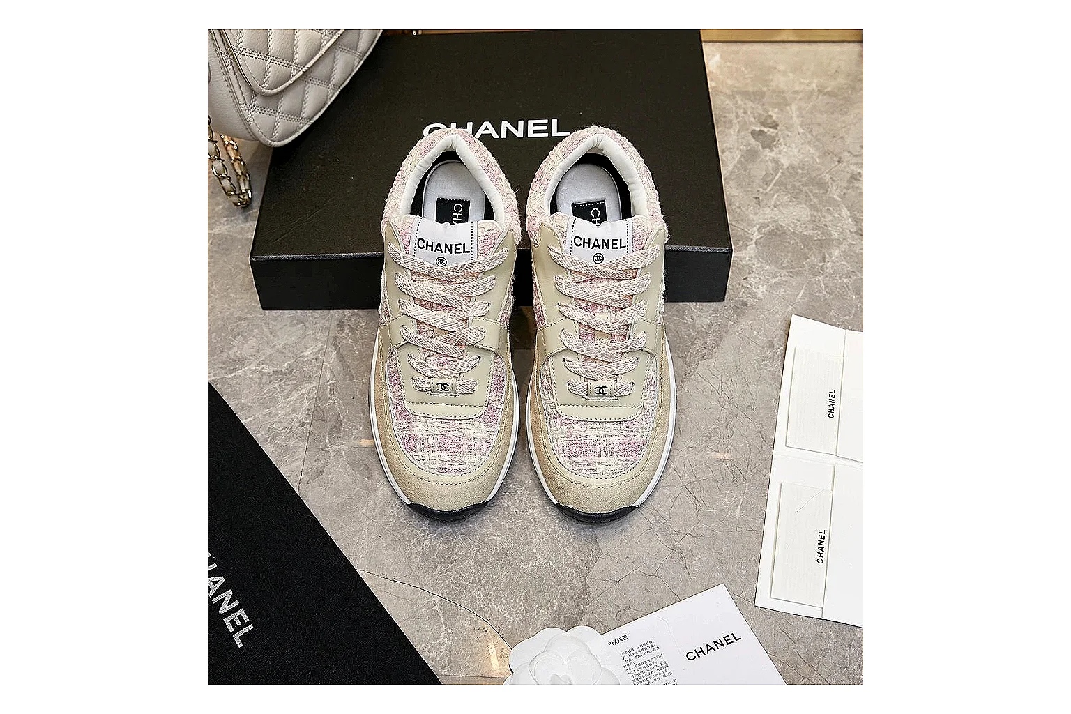 Chanel Logo Runner White Blue 2895 QC side top heel outsole images thumbnail 4