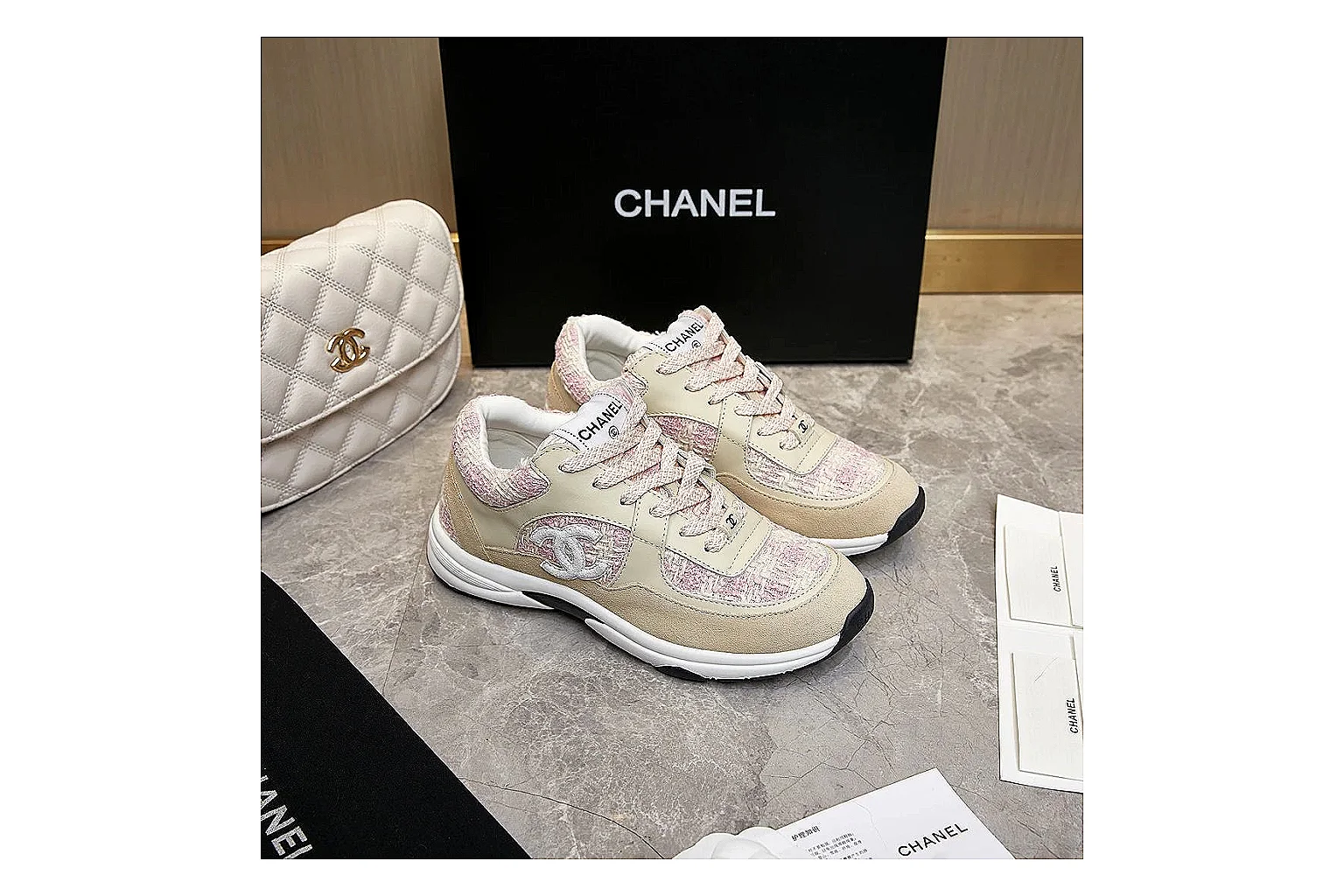 Chanel Logo Runner White Blue 2895 QC side top heel outsole images thumbnail 5