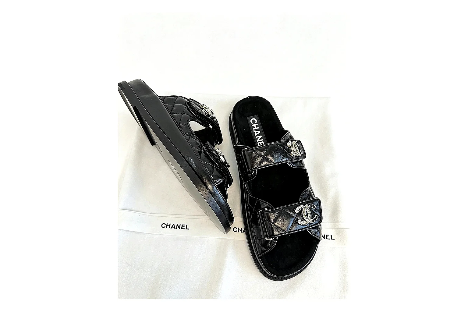 kakoqclab.com Chanel Logo Slide Black QC photo checklist six-photo gallery