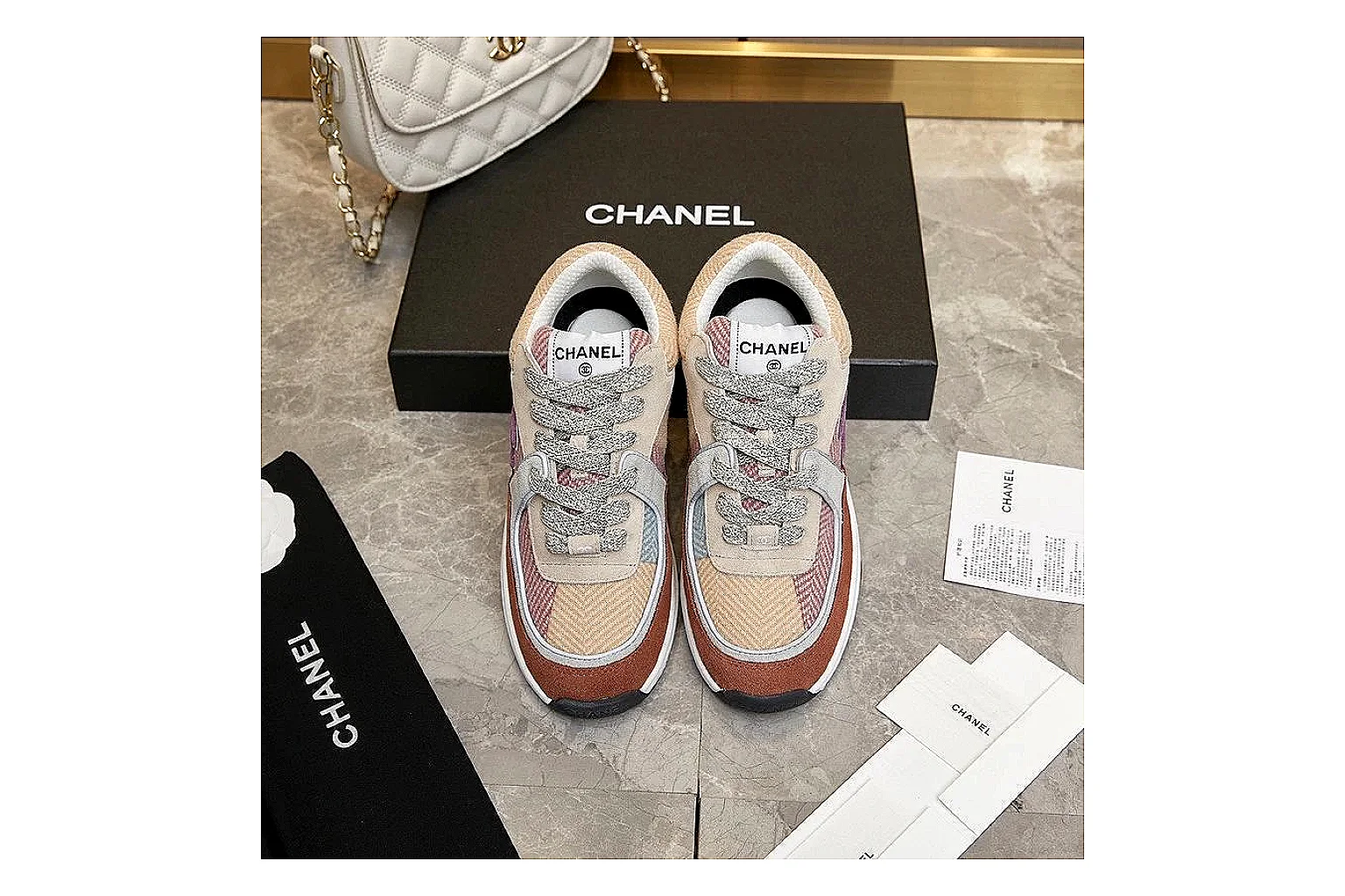 kakoqclab.com Chanel Retro Runner Beige Pink QC photo checklist six-photo gallery thumbnail 4