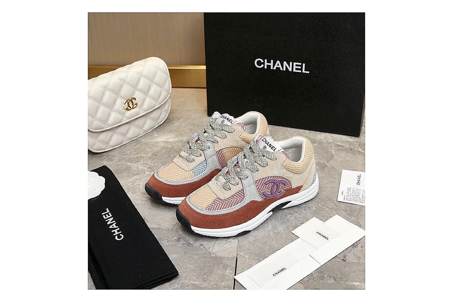 kakoqclab.com Chanel Retro Runner Beige Pink QC photo checklist six-photo gallery thumbnail 5
