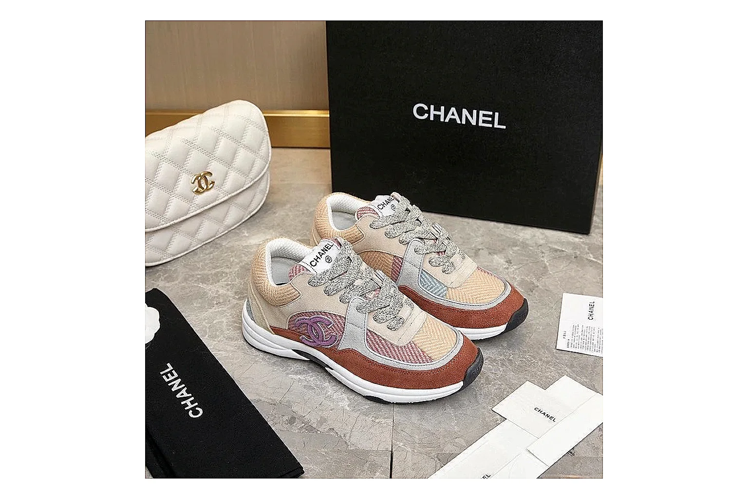 kakoqclab.com Chanel Retro Runner Beige Pink QC photo checklist six-photo gallery thumbnail 6