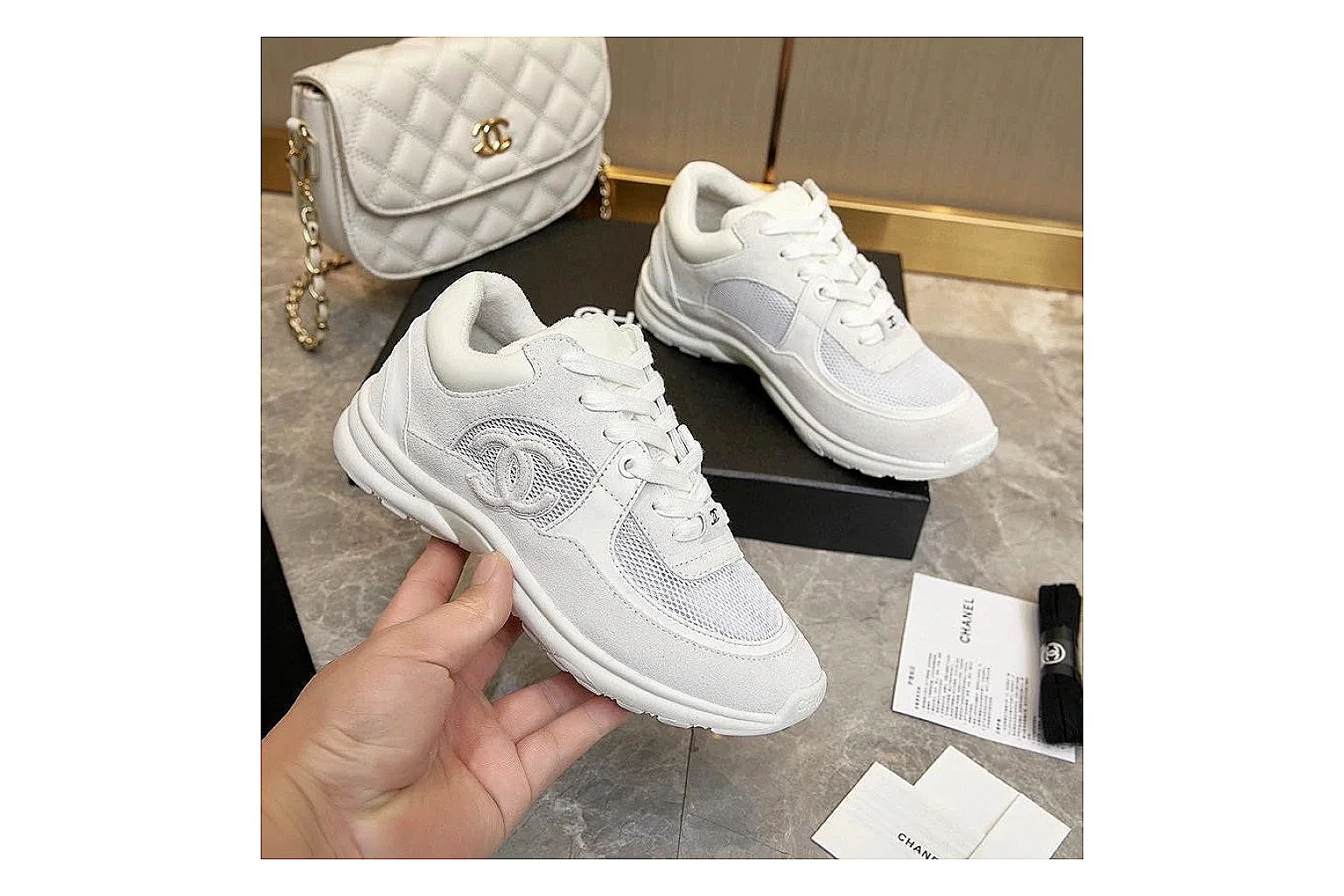 Kako QC Lab inspection photos for Chanel White Runner Sneaker thumbnail 3