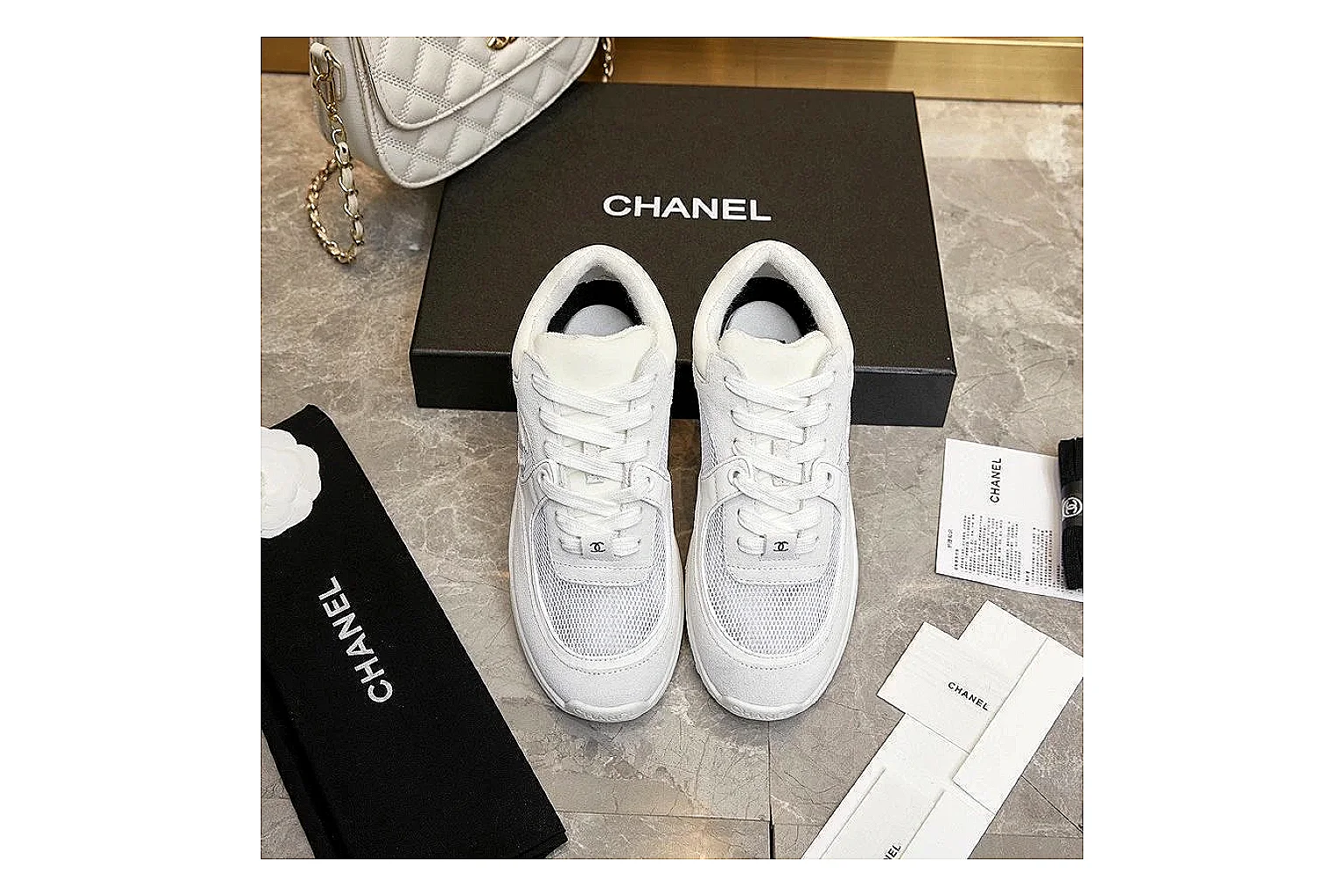 Kako QC Lab inspection photos for Chanel White Runner Sneaker thumbnail 4