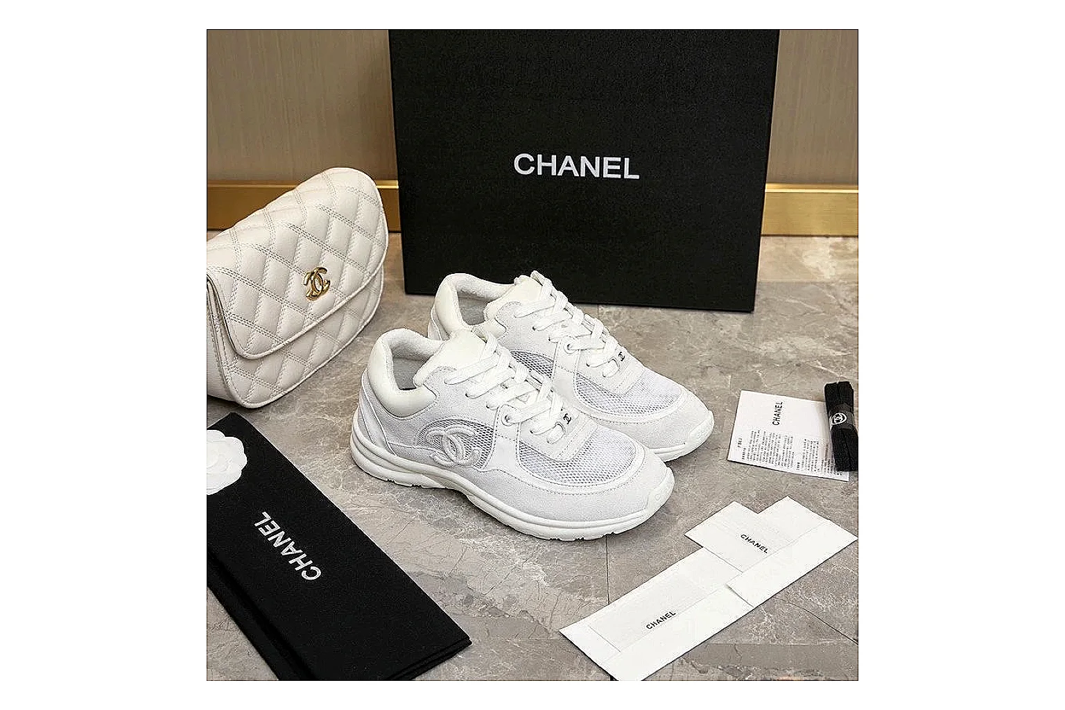 Kako QC Lab inspection photos for Chanel White Runner Sneaker thumbnail 6