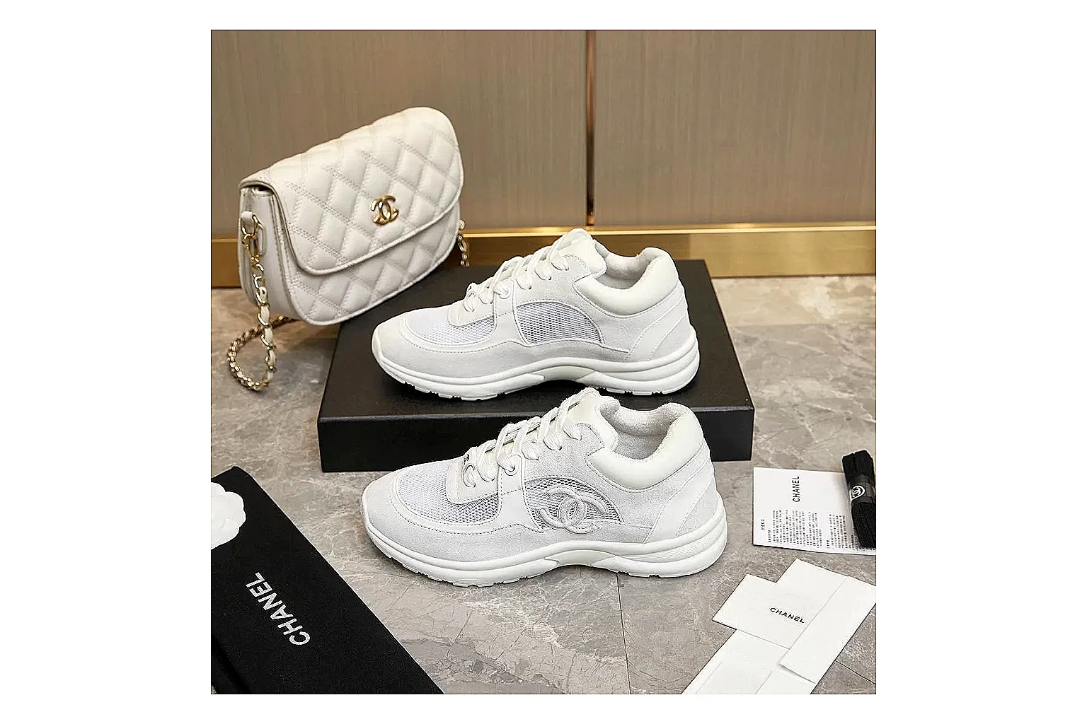 Kako QC Lab inspection photos for Chanel White Runner Sneaker thumbnail 6