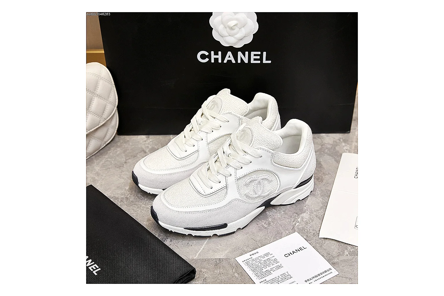Kako QC Lab inspection photos for Chanel White Gray Runner Sneaker