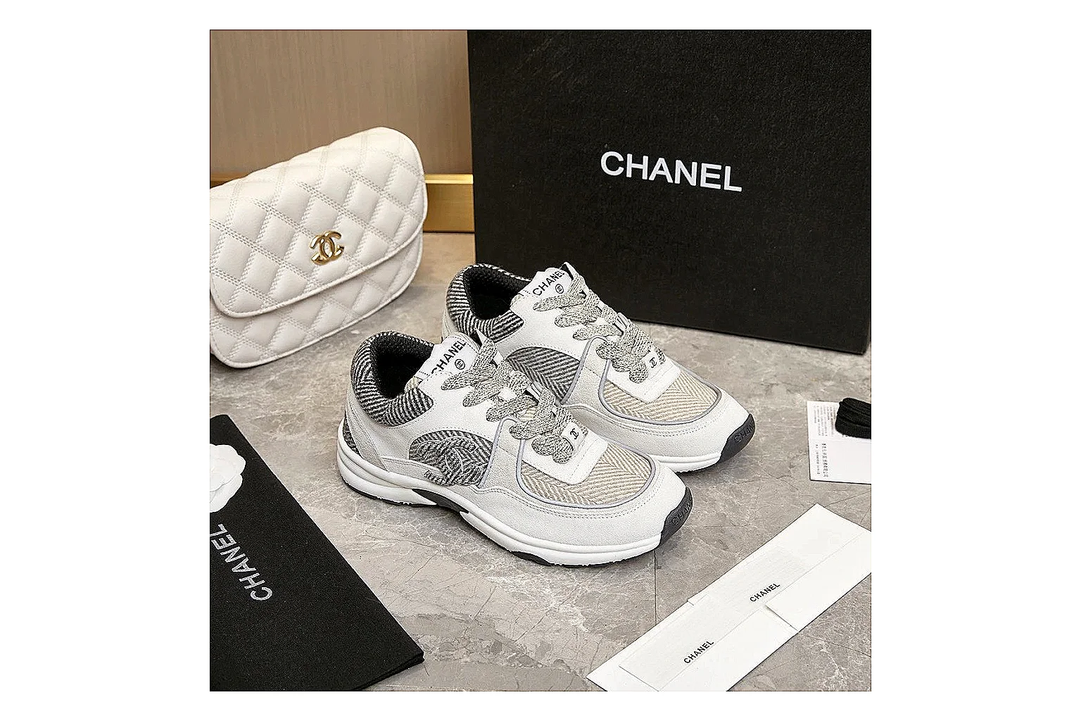 Kako QC Lab inspection photos for Chanel White Runner Sneaker thumbnail 5