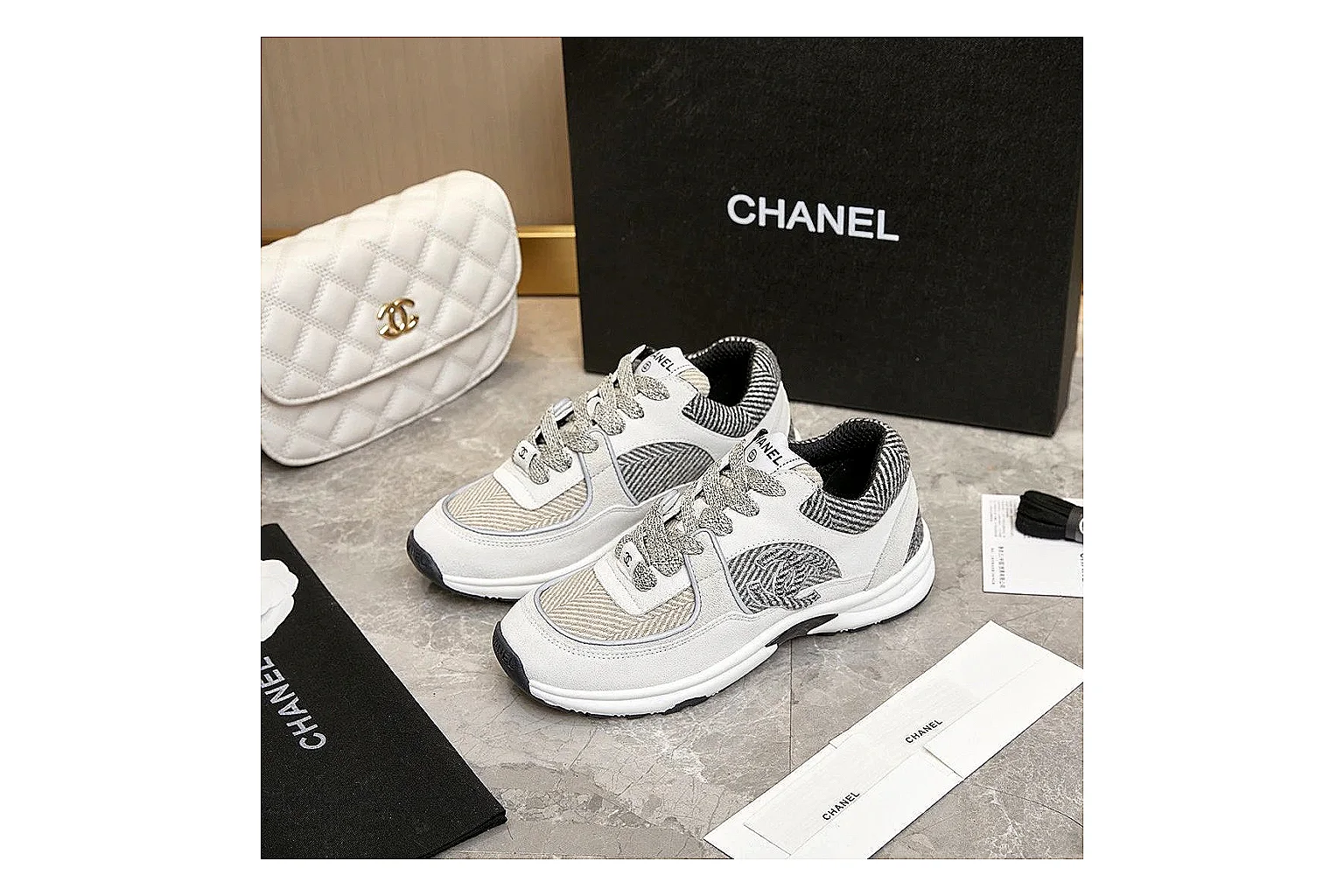 Kako QC Lab inspection photos for Chanel White Runner Sneaker thumbnail 6