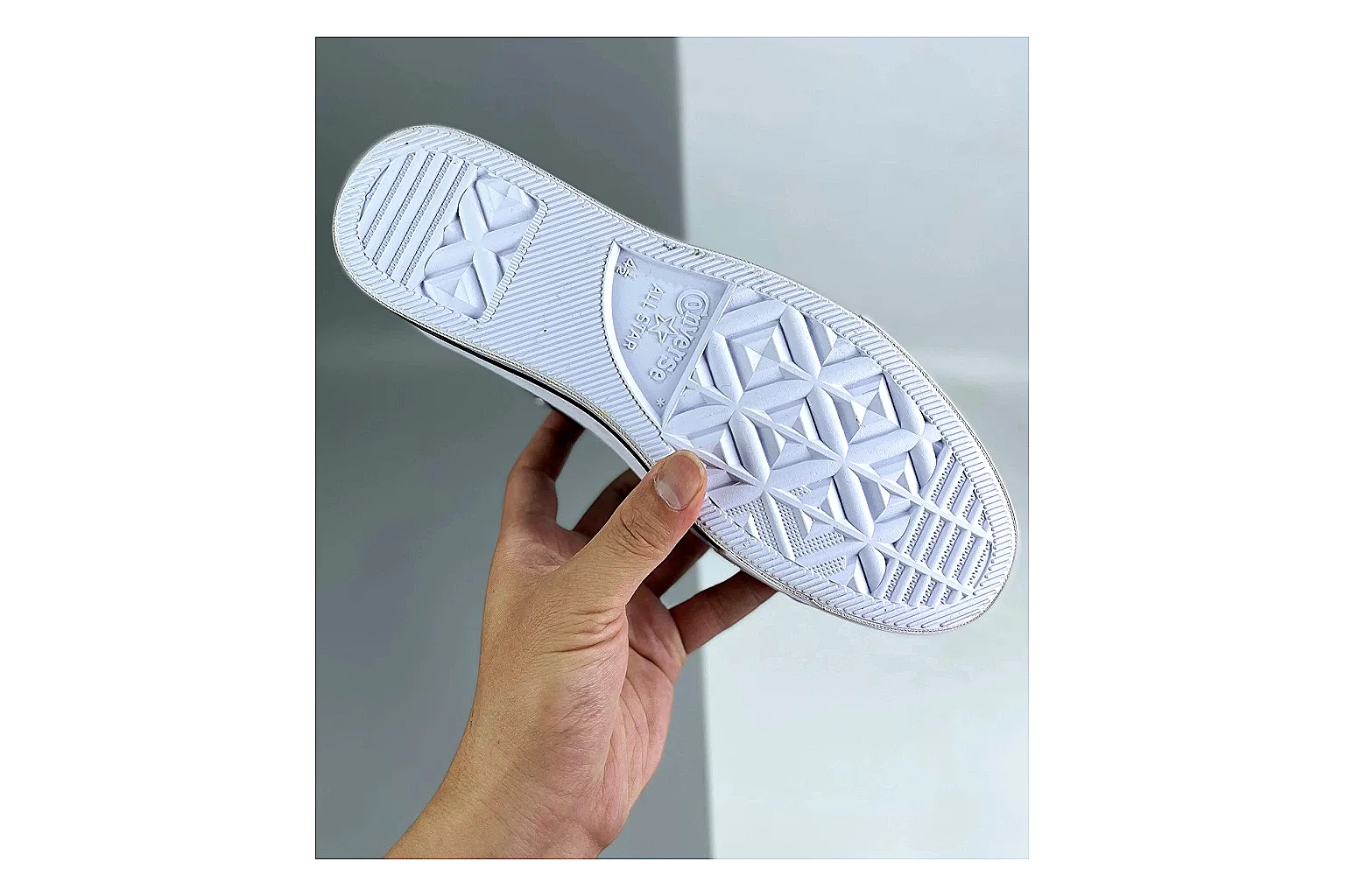Converse All Star Lift Black Platform Low Top QC reference photo showing black leather low-top upper, silver eyelets, white rubber toe cap, and elevated striped platform sole thumbnail 3