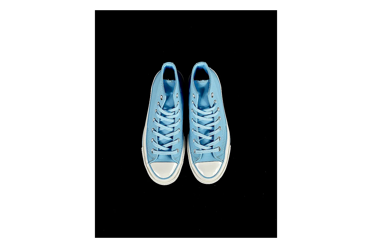Converse Chuck 70 Light Blue High Top QC reference photo showing light blue canvas upper, silver eyelets, off-white rubber toe cap, and vintage high-top sole thumbnail 6