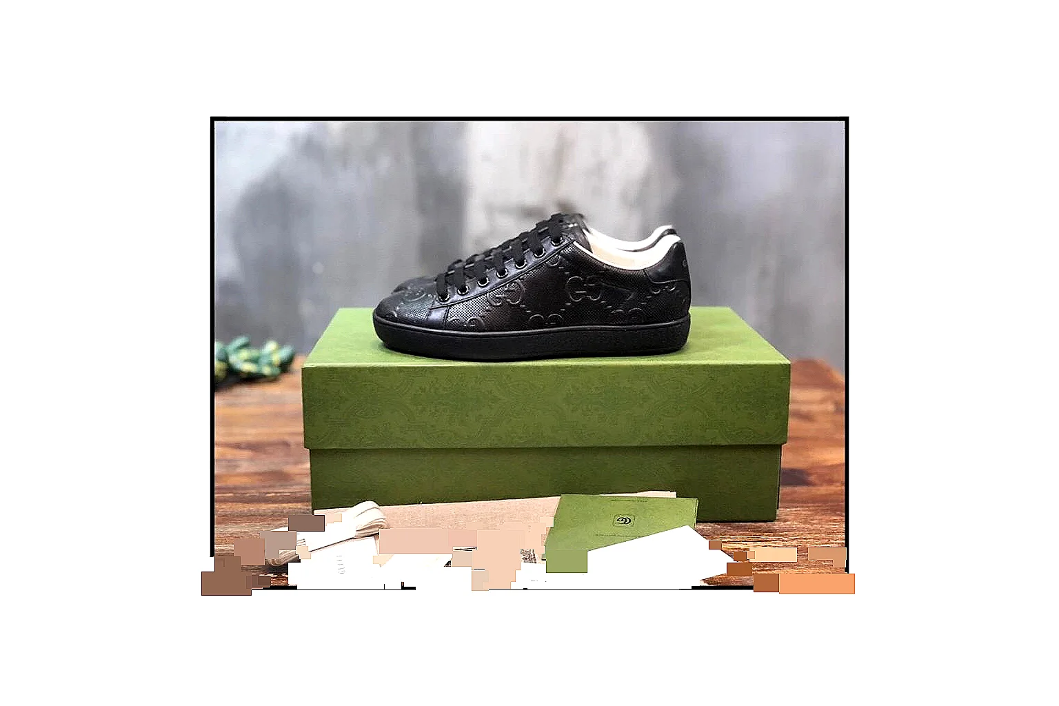 kakoqclab.com Gucci Ace Black Green Red QC photo checklist six-photo gallery thumbnail 2
