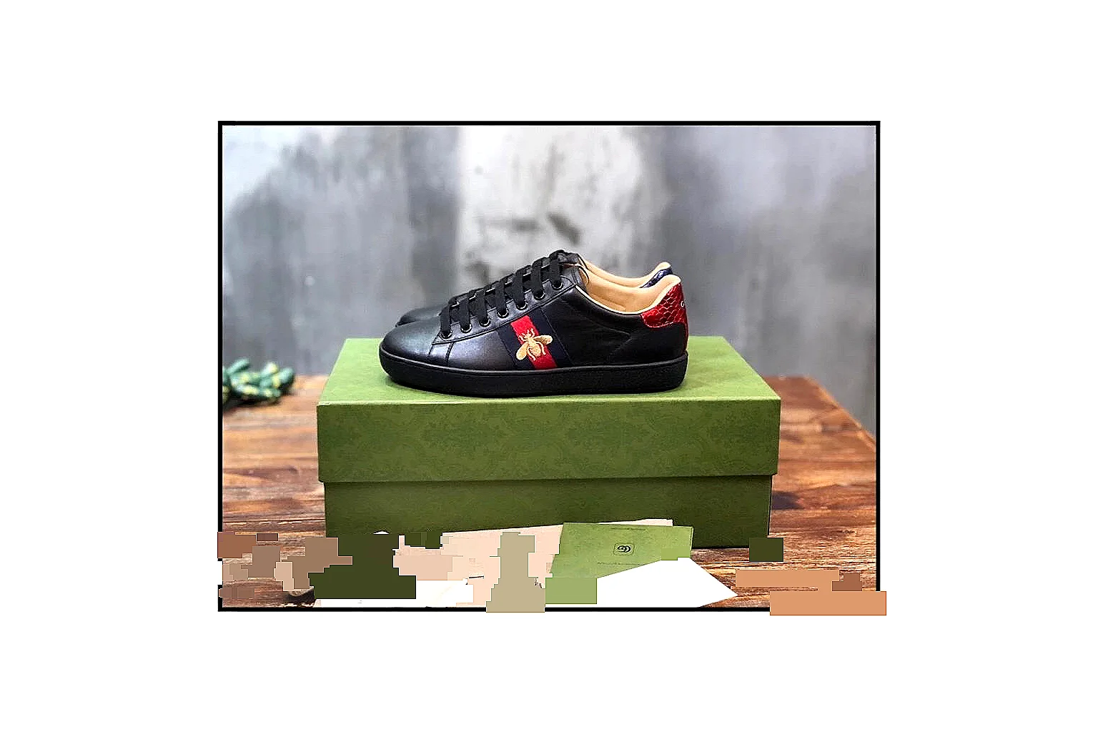 kakoqclab.com Gucci Ace Black Green Red QC photo checklist six-photo gallery thumbnail 2