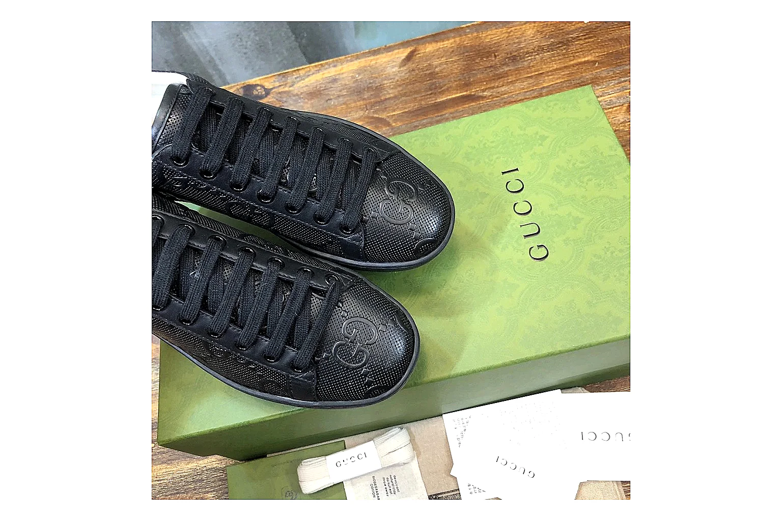 kakoqclab.com Gucci Ace Black Green Red QC photo checklist six-photo gallery thumbnail 4