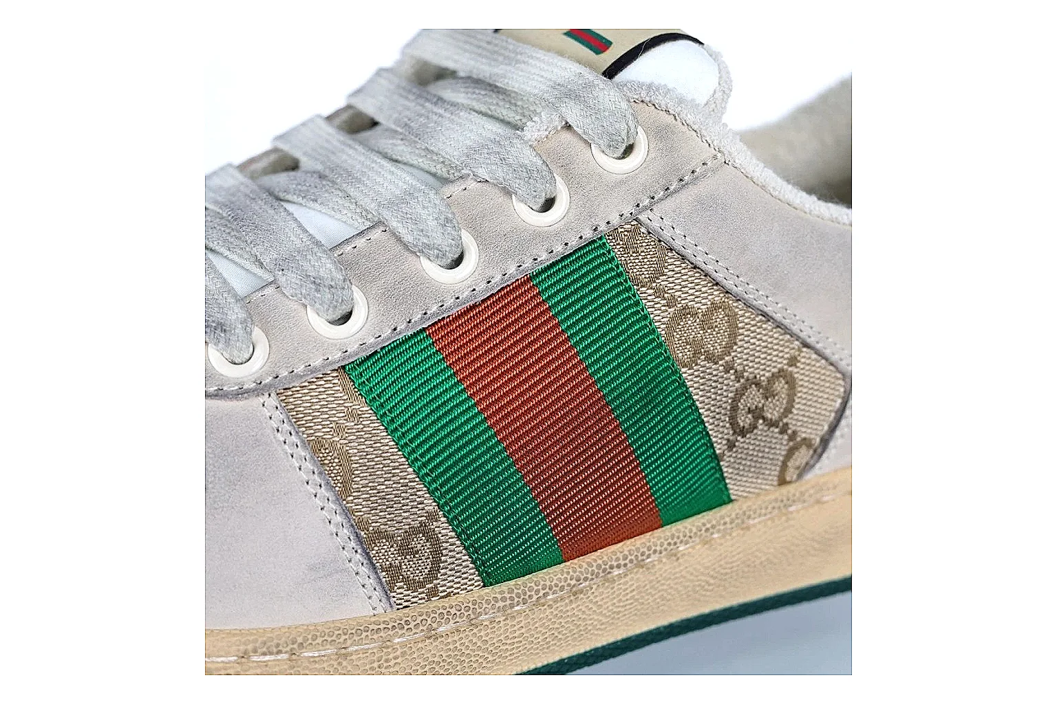 kakoqclab.com Gucci Ace Cream Green QC photo checklist six-photo gallery thumbnail 4