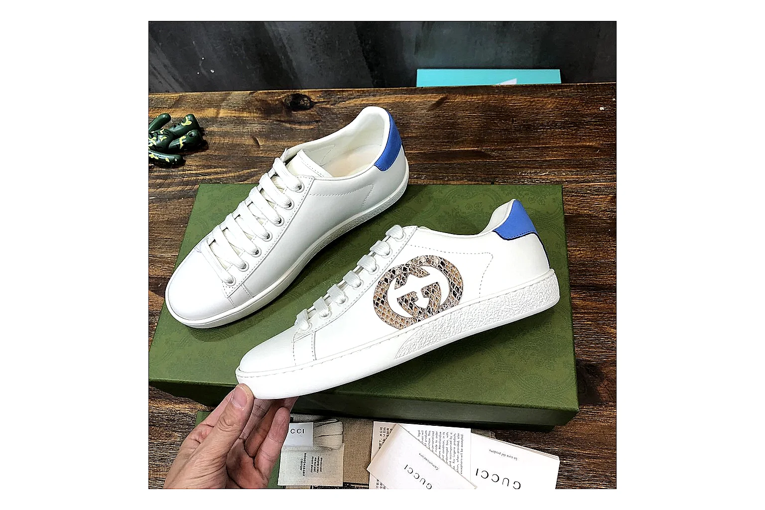 kakoqclab.com Gucci Ace White Green QC photo checklist six-photo gallery