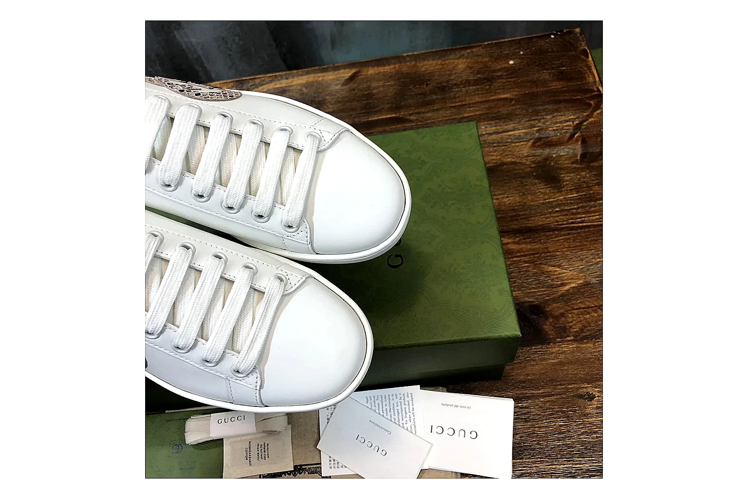 kakoqclab.com Gucci Ace White Green QC photo checklist six-photo gallery thumbnail 4