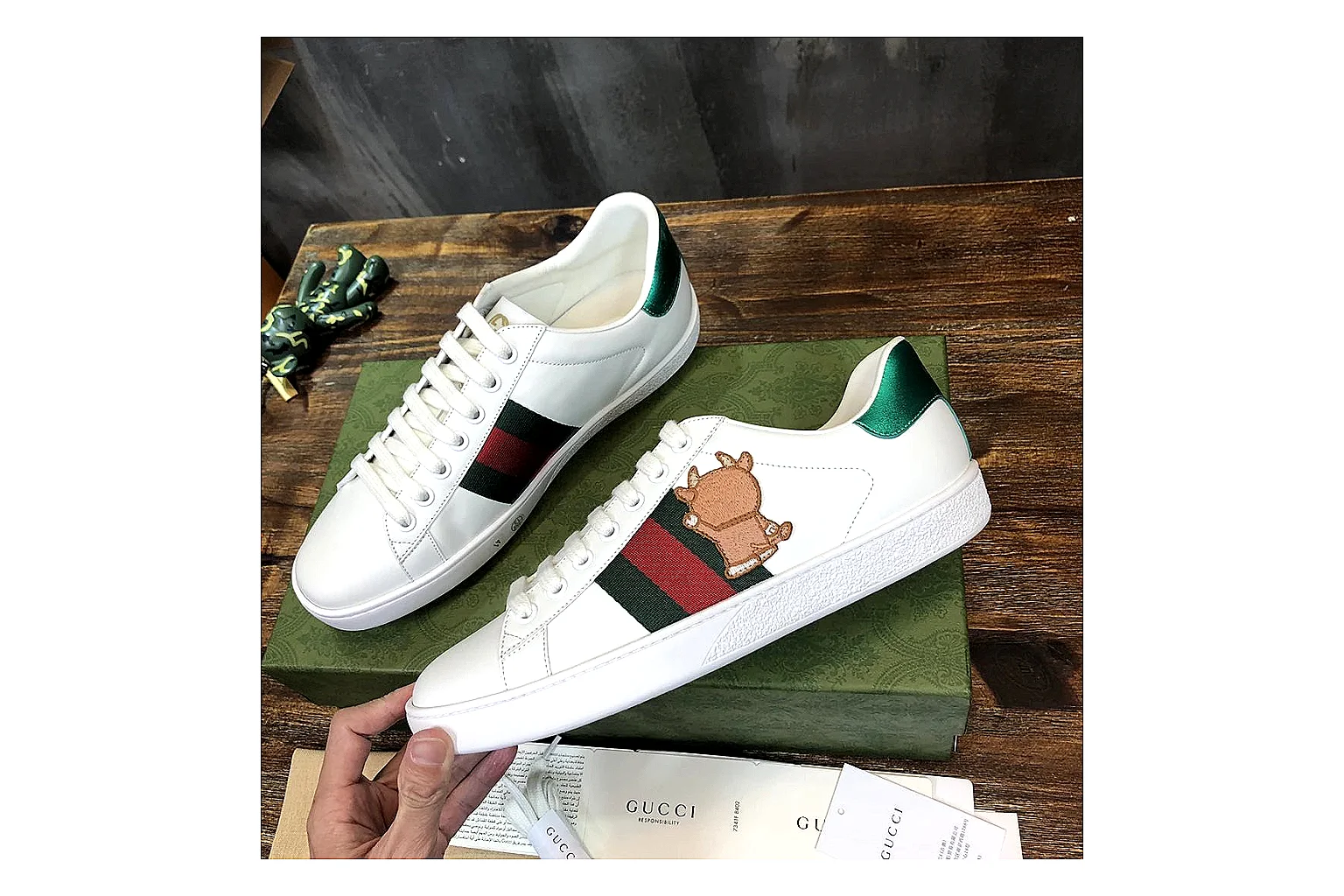 kakoqclab.com Gucci Ace White Green Red QC photo checklist six-photo gallery