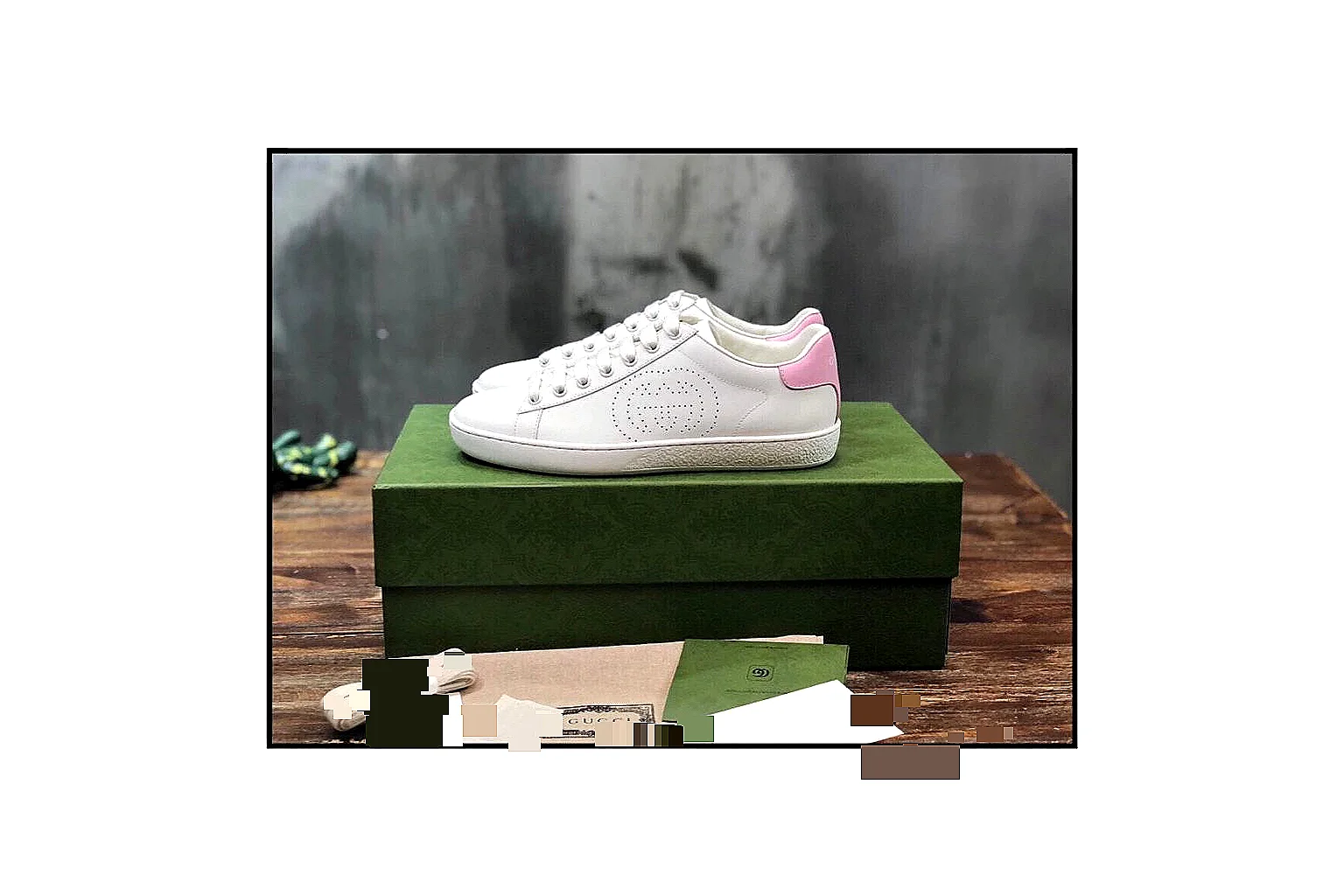kakoqclab.com Gucci Ace White Pink QC photo checklist six-photo gallery thumbnail 2