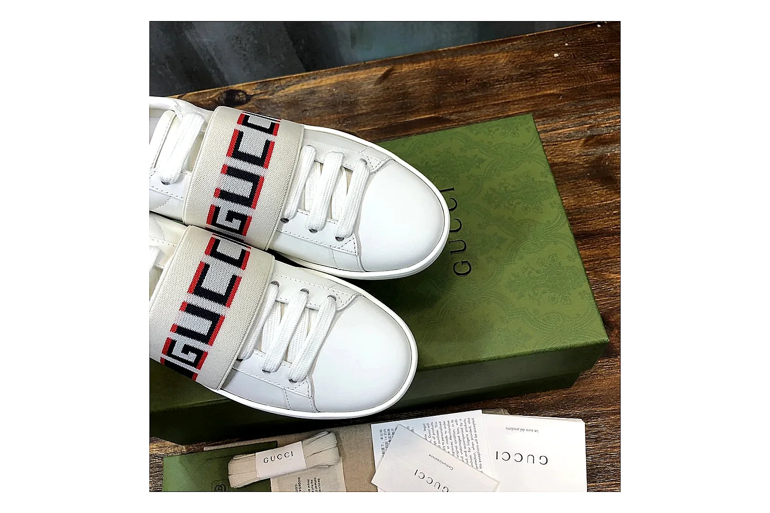 kakoqclab.com Gucci Ace White Red Green QC photo checklist six-photo gallery thumbnail 4