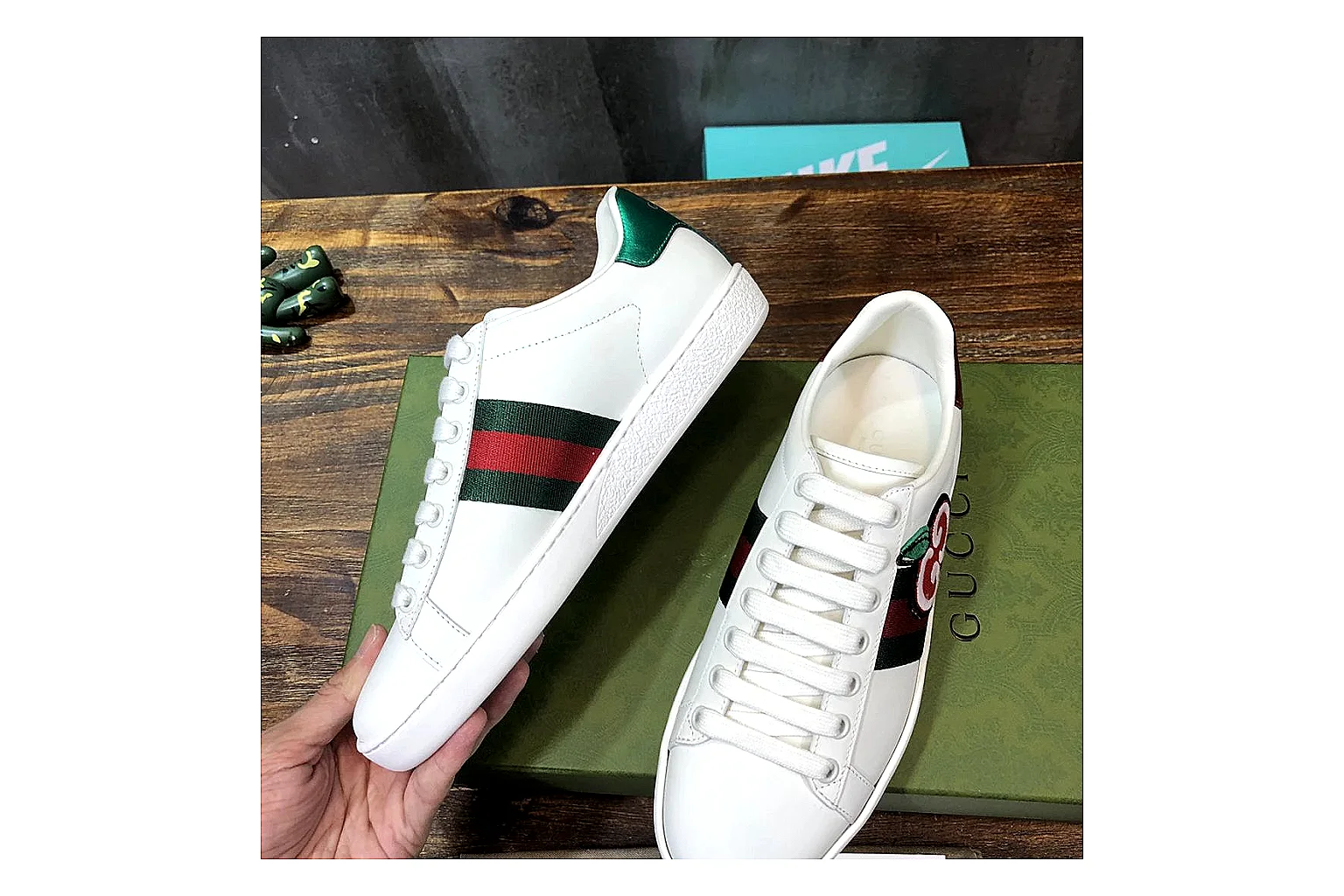 kakoqclab.com Gucci Ace White Red Green QC photo checklist six-photo gallery thumbnail 3
