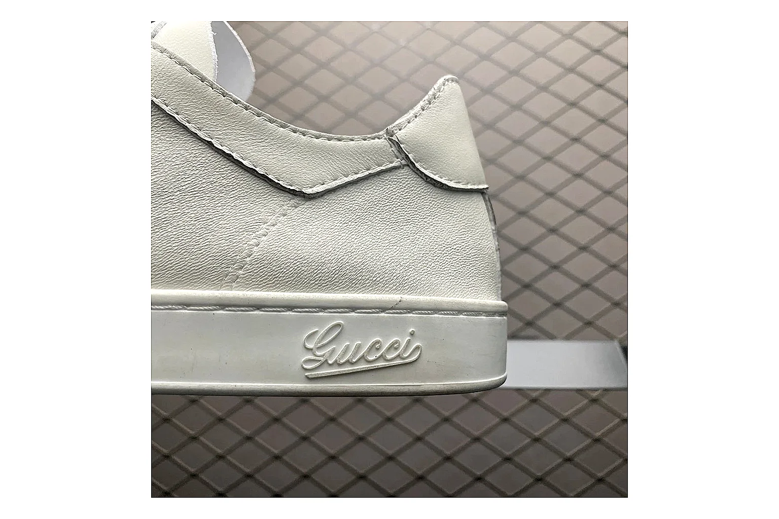 Gucci Ace White Web Stripe Sneaker QC photo showing white red gold ace web-stripe low-top with leather upper and low top shape thumbnail 4