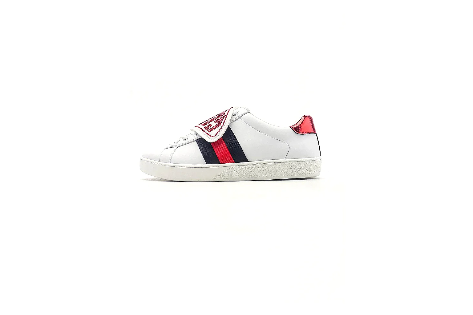 Gucci Ace White Red Green Sneaker 1291 QC angle reference with side and outsole views thumbnail 2