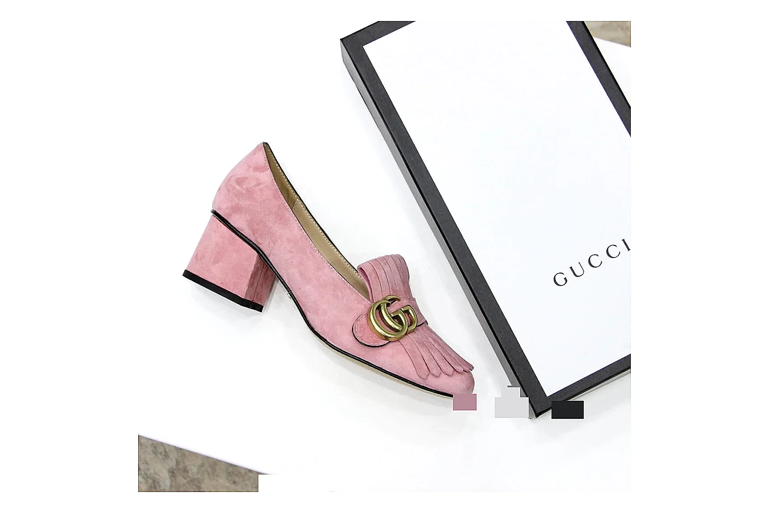 kakoqclab.com Gucci Logo Loafer Pink QC photo checklist six-photo gallery thumbnail 2