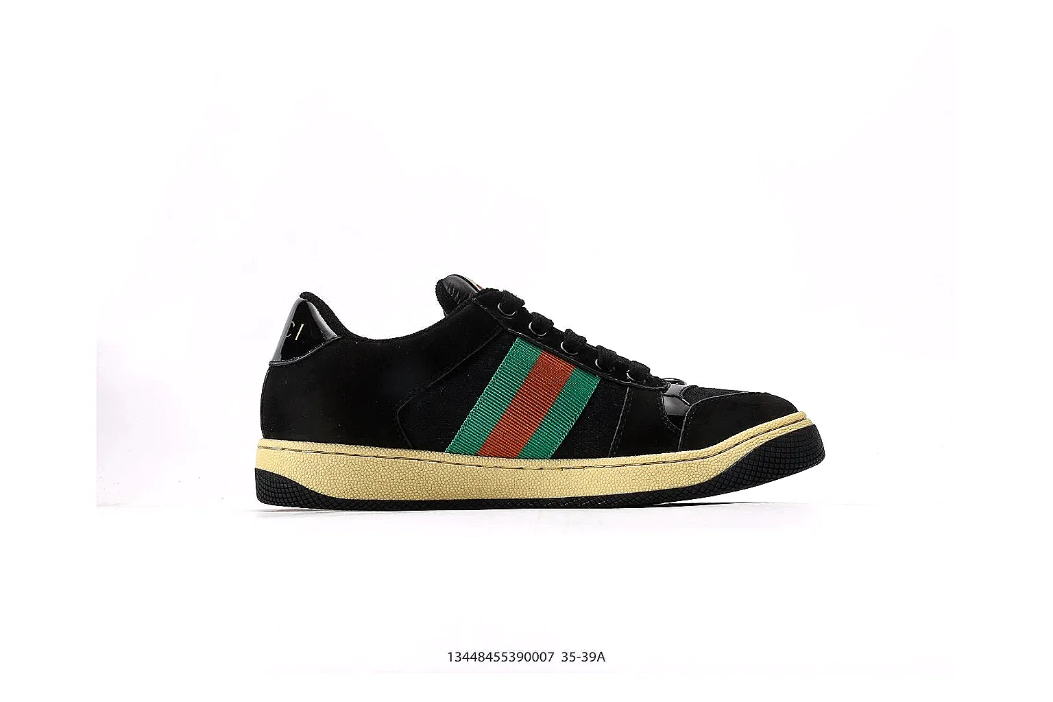 kakoqclab.com Gucci Web Low Top Black Green Red QC photo checklist six-photo gallery
