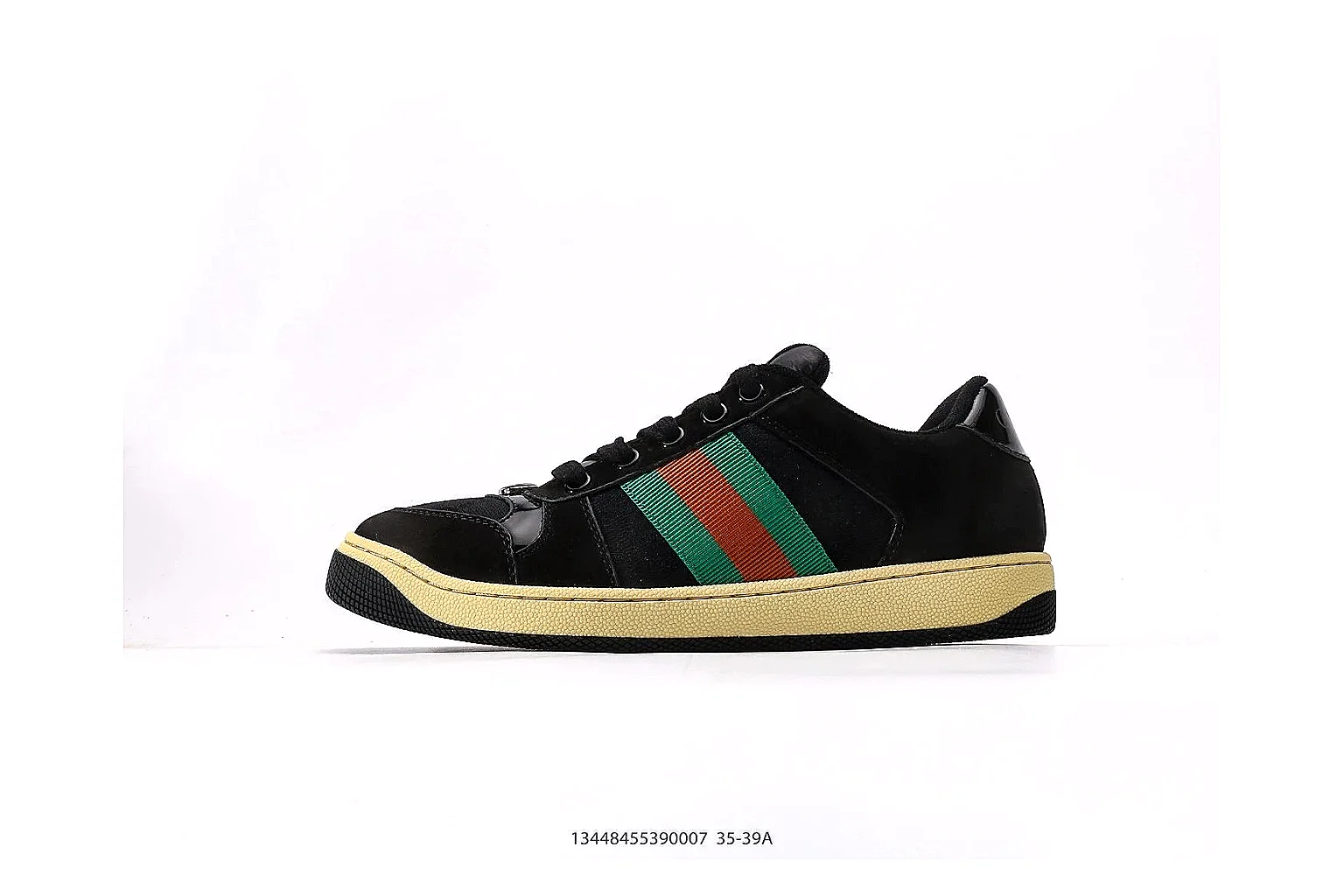 kakoqclab.com Gucci Web Low Top Black Green Red QC photo checklist six-photo gallery thumbnail 6