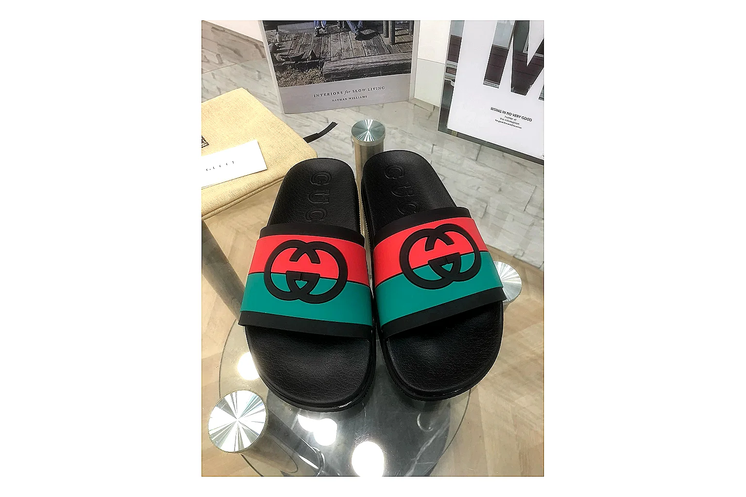 kakoqclab.com Gucci Web Slide Black Green Red QC photo checklist six-photo gallery thumbnail 6
