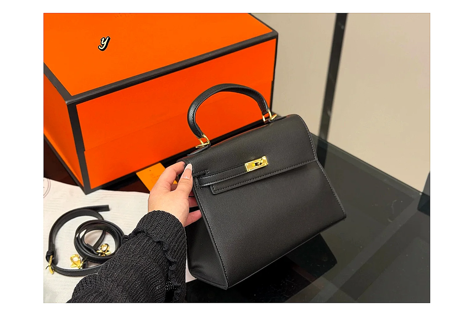 Hermes Kelly Black Mini Bag QC photo reference SKU 1194080849 thumbnail 6