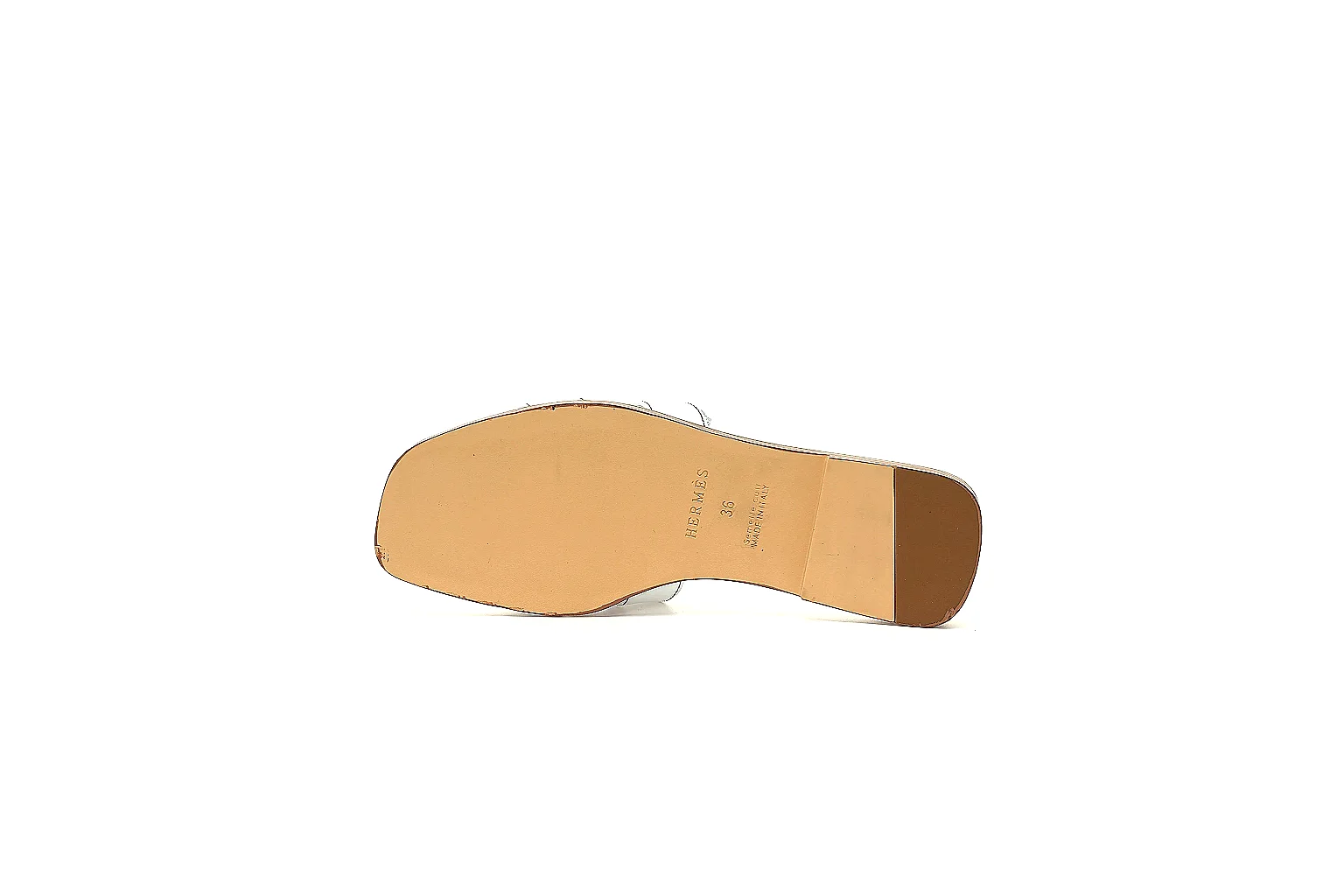kakoqclab.com Hermes Oran White Slide Pair 3988 white-brown slide image thumbnail 3