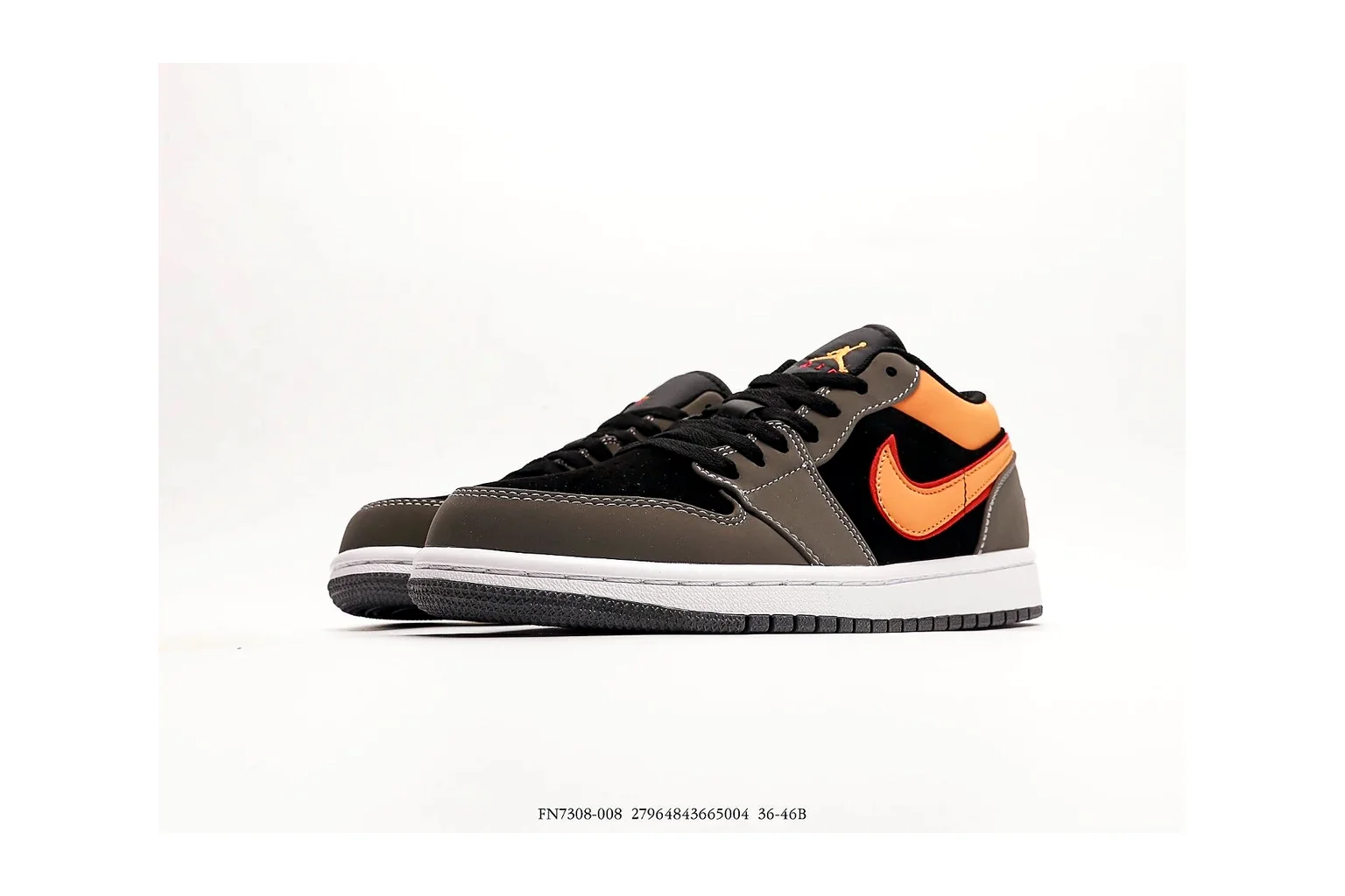 Jordan Air Jordan 1 Low Black Orange retro basketball low six photo view