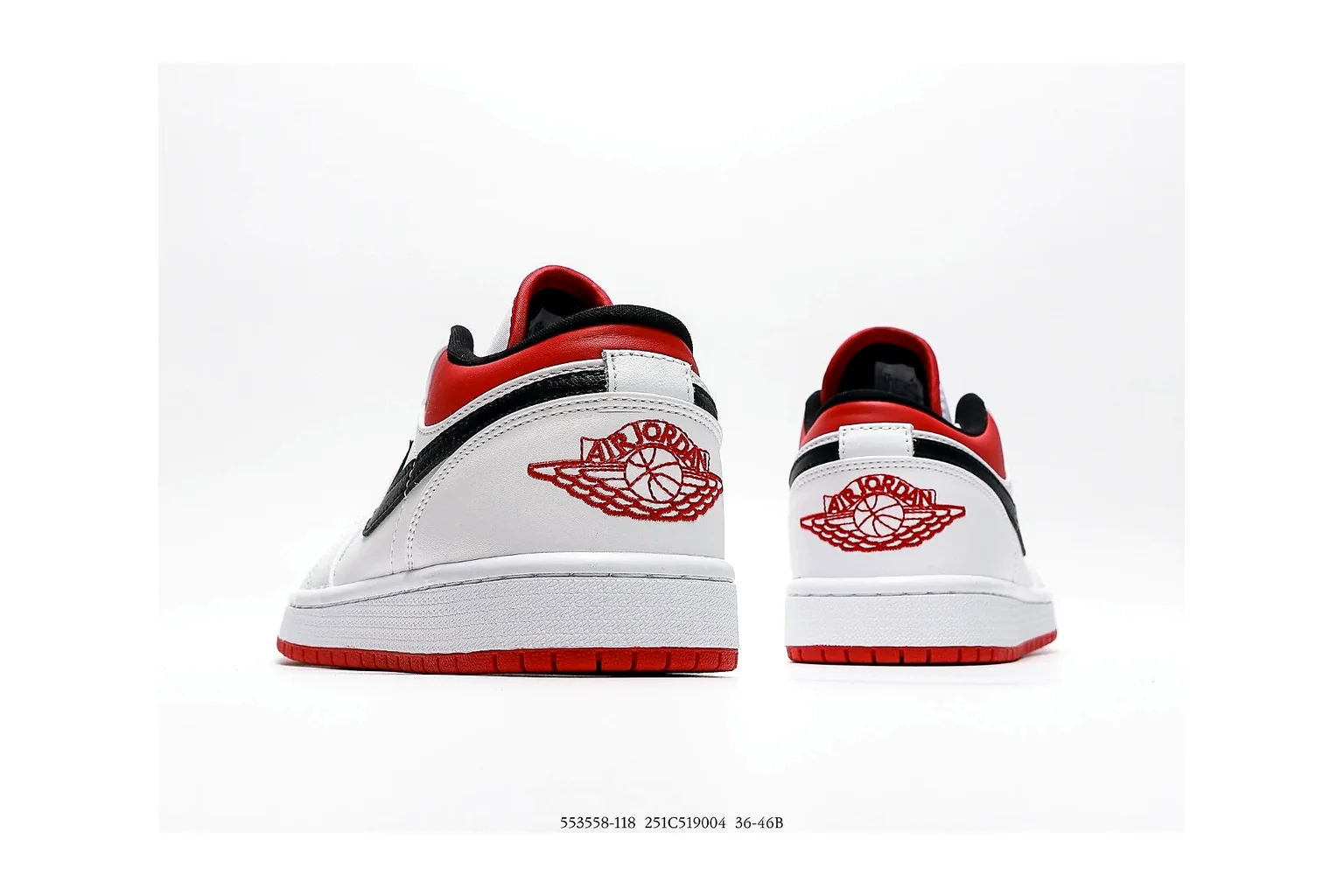 Jordan Air Jordan 1 Low White Red retro basketball low six photo view thumbnail 3