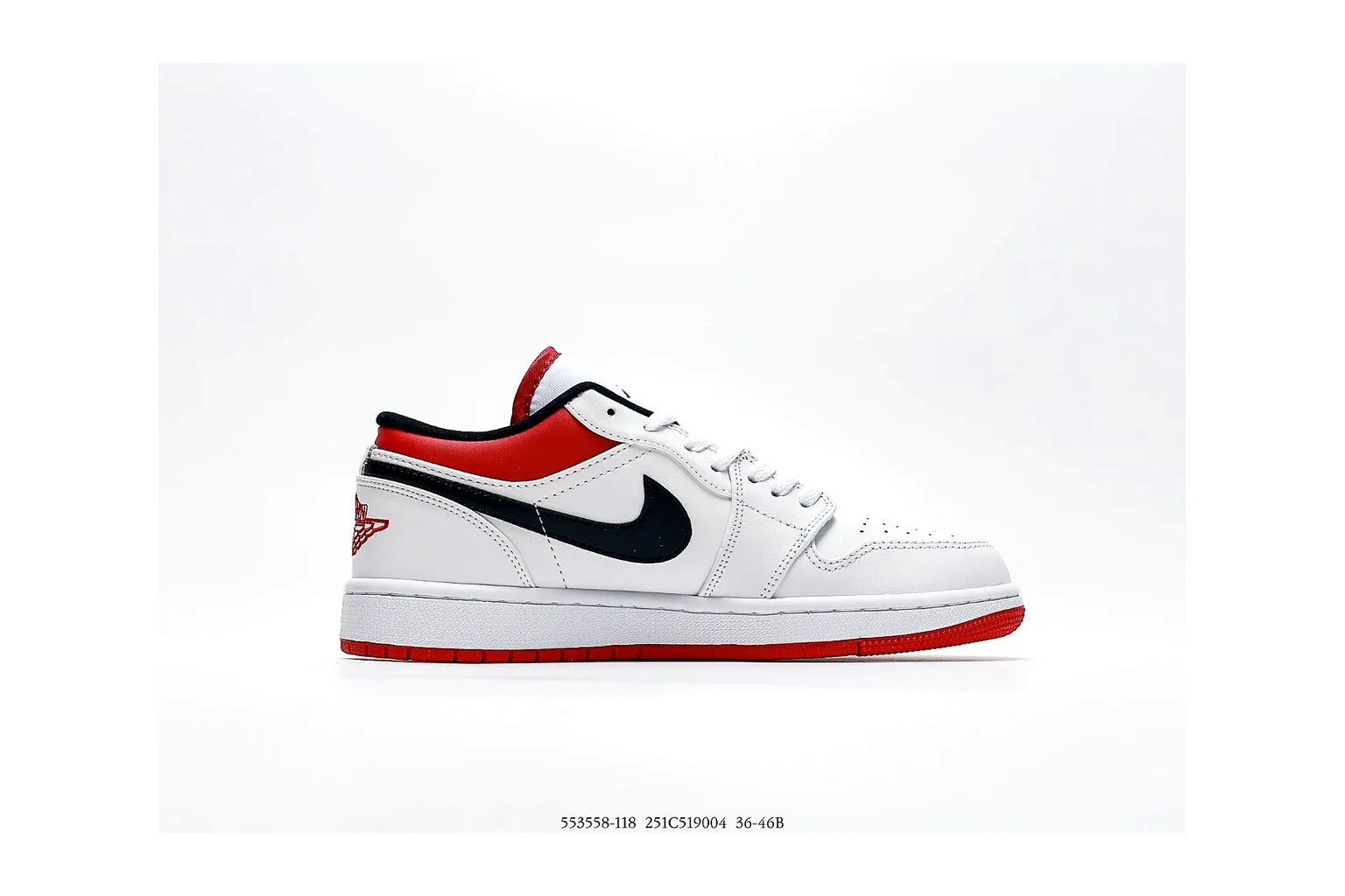 Jordan Air Jordan 1 Low White Red retro basketball low six photo view thumbnail 5