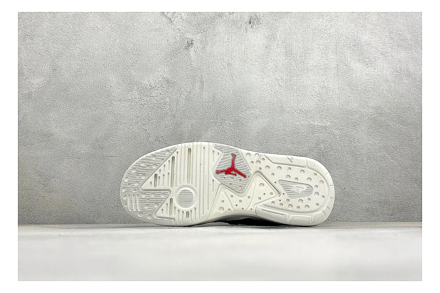 Jordan CMFT White Black QC reference photo showing white and black layered court panels, red logo detail, low collar, and a clean contrast sole thumbnail 3