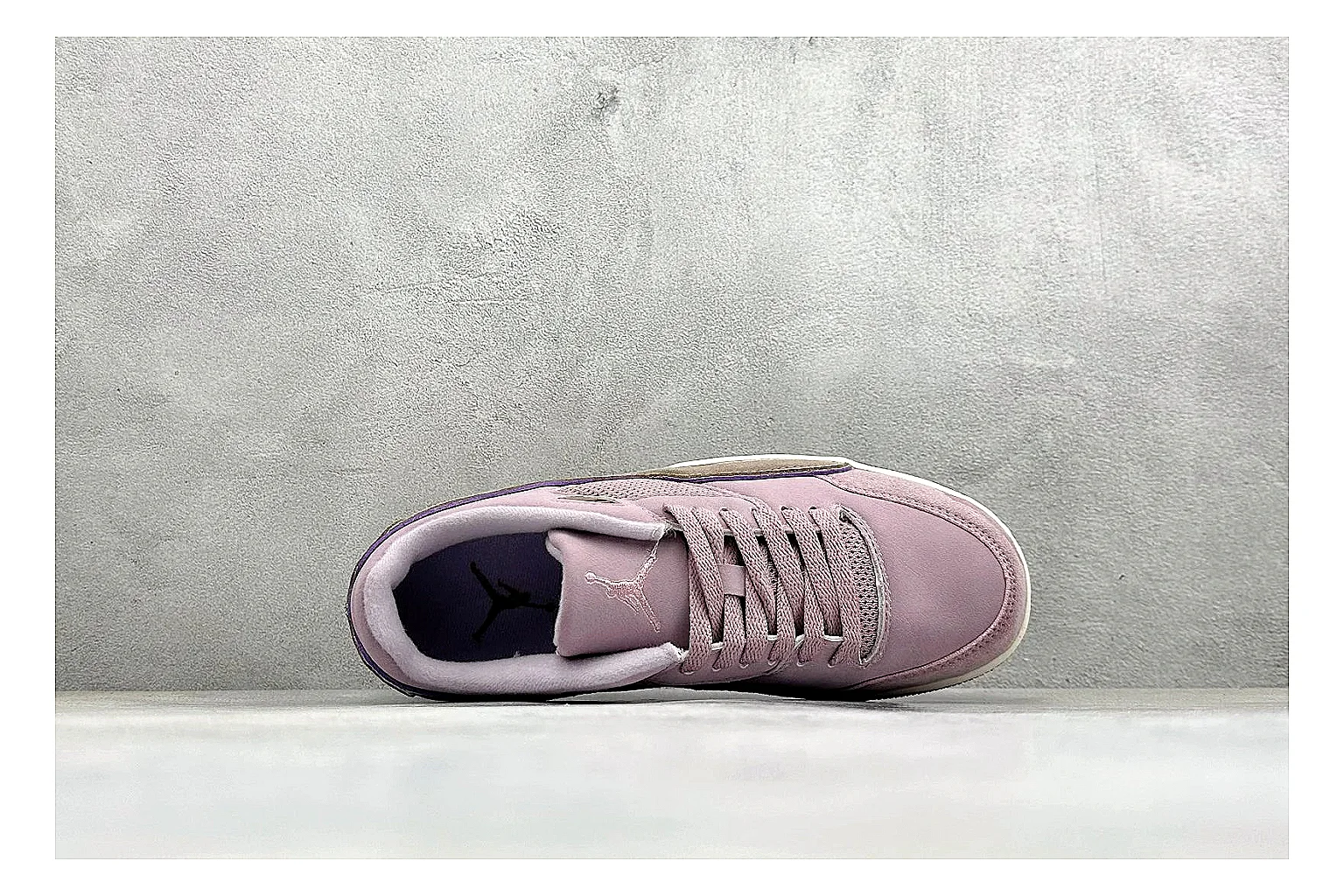 Jordan Flight Purple Suede QC reference photo showing purple suede upper, low court silhouette, cream sole, and soft retro basketball styling thumbnail 6