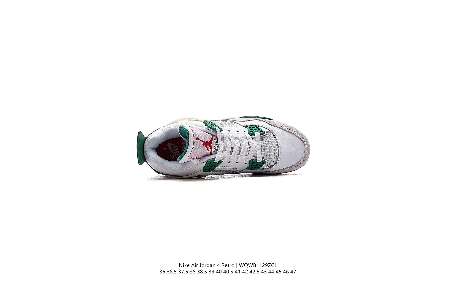 kakoqclab.com Air Jordan White Green Jordan 4 0335 White Green mid-top product image thumbnail 2
