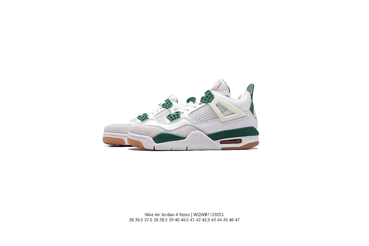 kakoqclab.com Air Jordan White Green Jordan 4 0335 White Green mid-top product image thumbnail 5