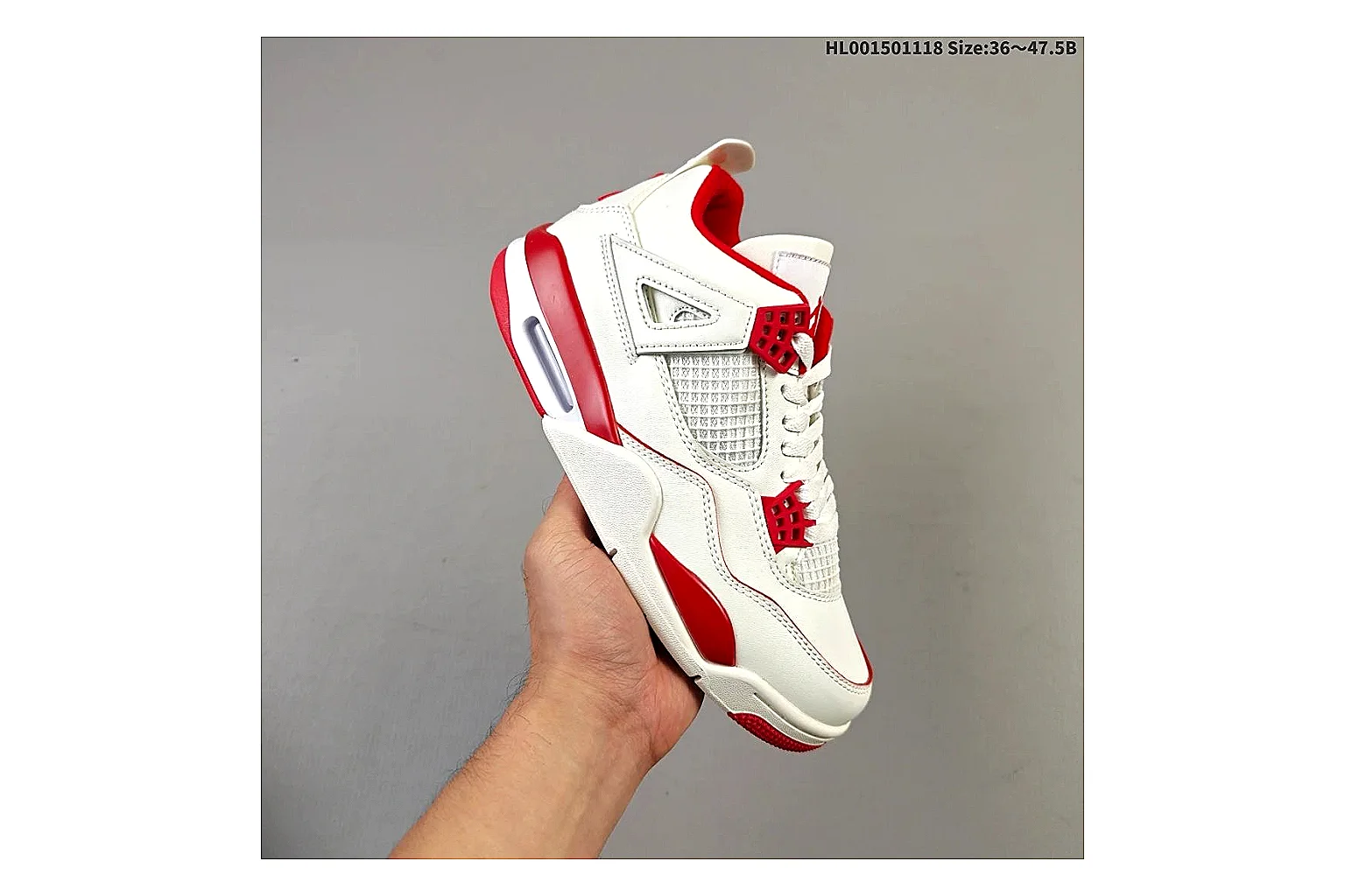 kakoqclab.com Air Jordan White Red Jordan 4 9588 White Red mid-top product image thumbnail 5