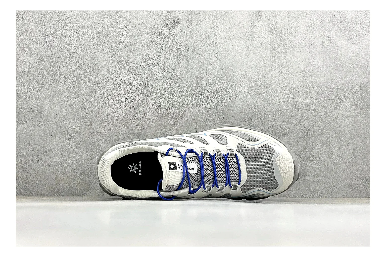 Kailas Fuga 5 White Blue QC reference photo showing white trail upper, blue accents, Vibram outsole, and protective technical running build thumbnail 6