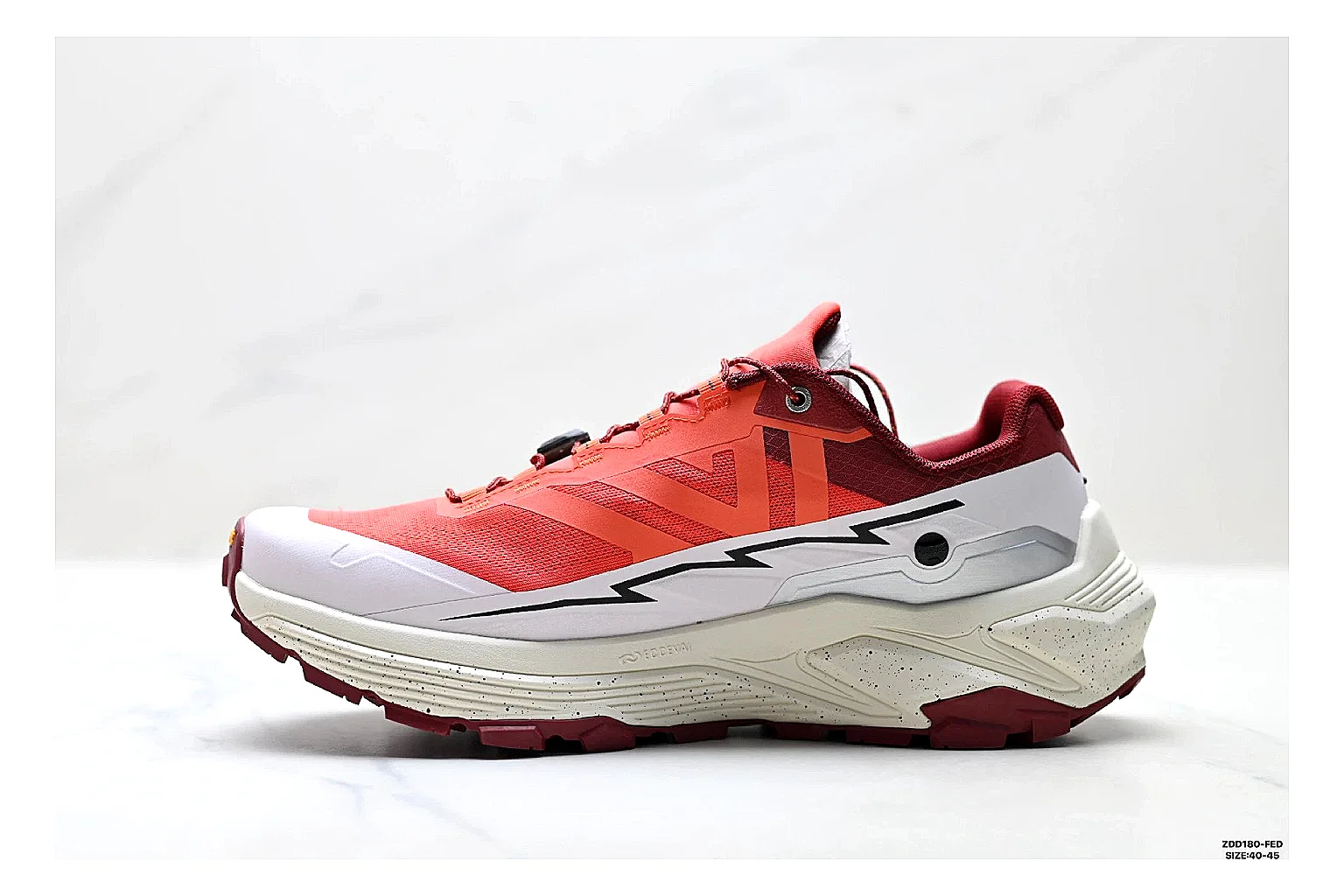 Kailas Fuga Coral White Sneakers QC photo reference showing coral white outdoor running shoes with mesh texture, side-profile shape, upper panel lines, and outsole detail thumbnail 5