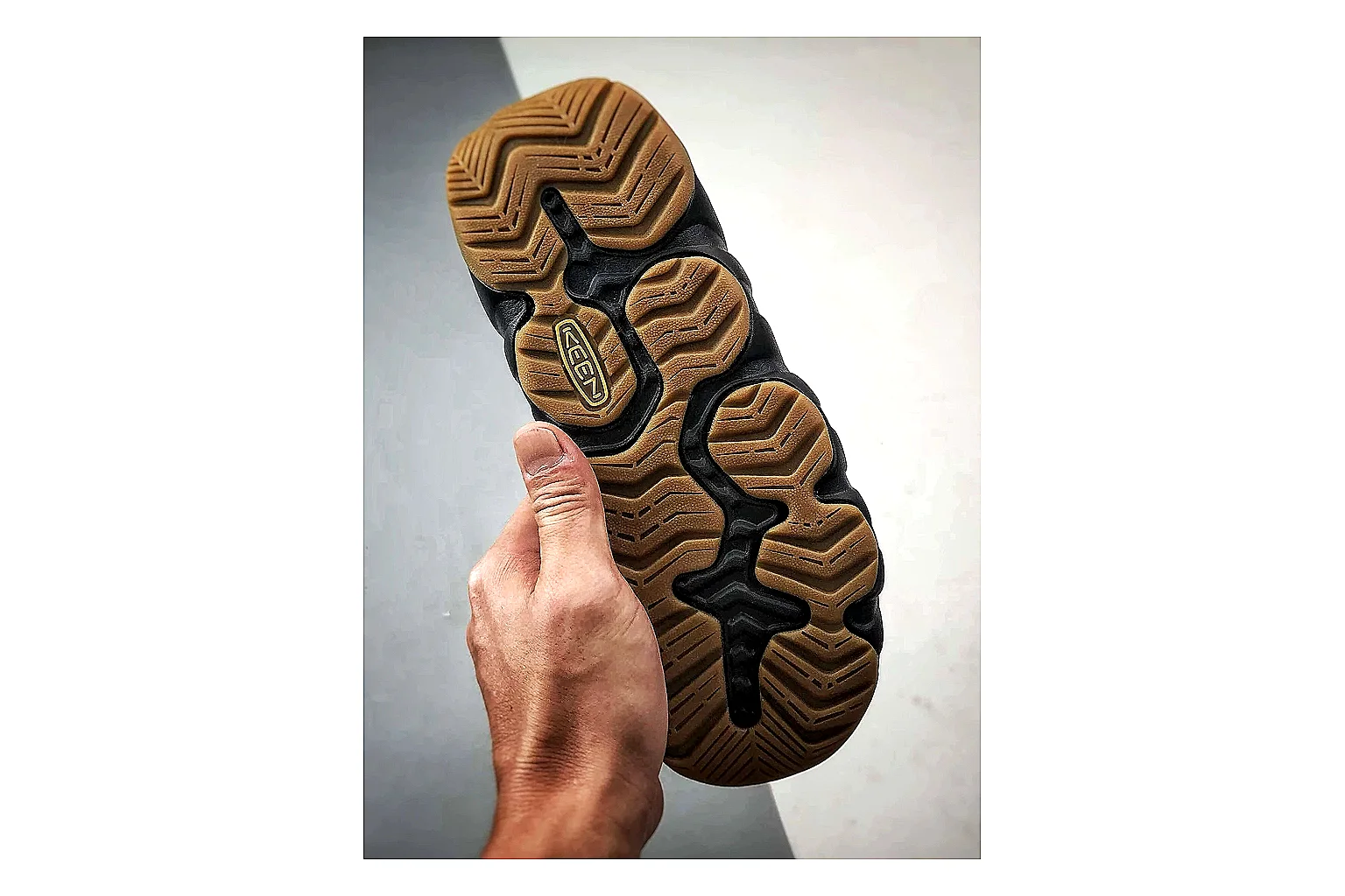 KEEN Jasper Sandal Black Brown QC reference photo showing black brown suede-mesh upper, outdoor sandal shape, protective toe area, and rugged trail sole thumbnail 4