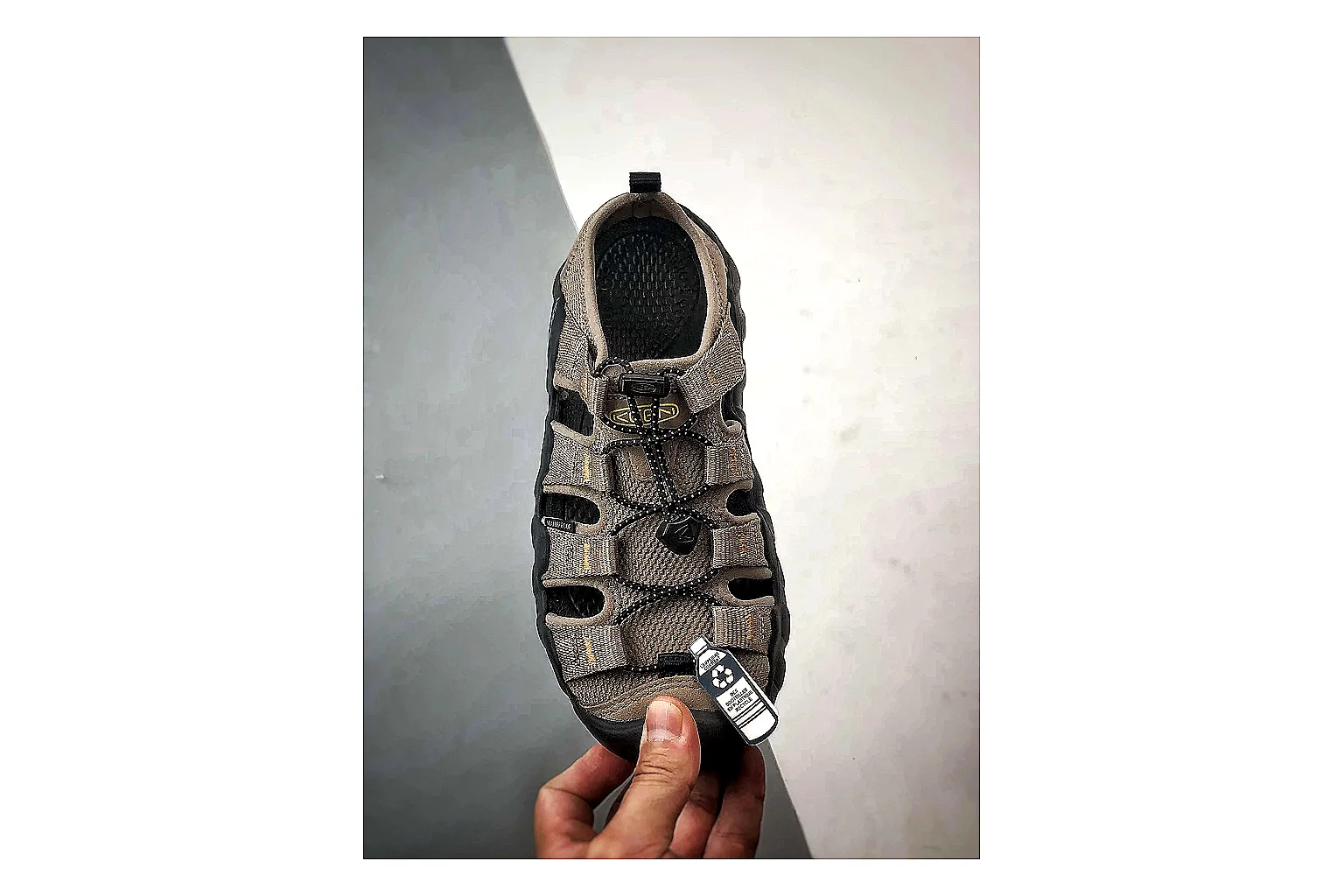 KEEN Jasper Sandal Black Brown QC reference photo showing black brown suede-mesh upper, outdoor sandal shape, protective toe area, and rugged trail sole thumbnail 5