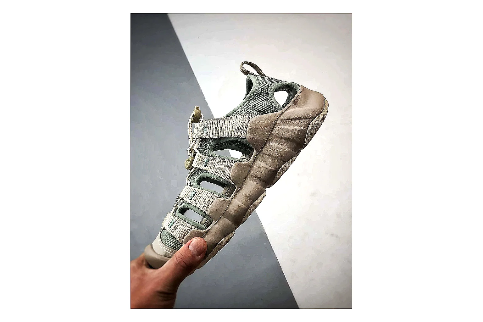 KEEN Jasper Sandal Gray Beige QC reference photo showing gray beige suede-mesh upper, protective toe area, sandal-style openings, and trail-ready sole thumbnail 2