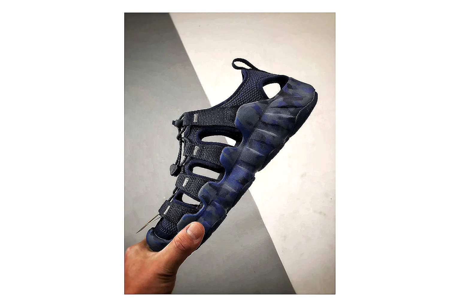KEEN Jasper Sandal Navy Blue QC reference photo showing navy blue suede-mesh upper, sandal openings, protective front shape, and outdoor casual outsole thumbnail 2