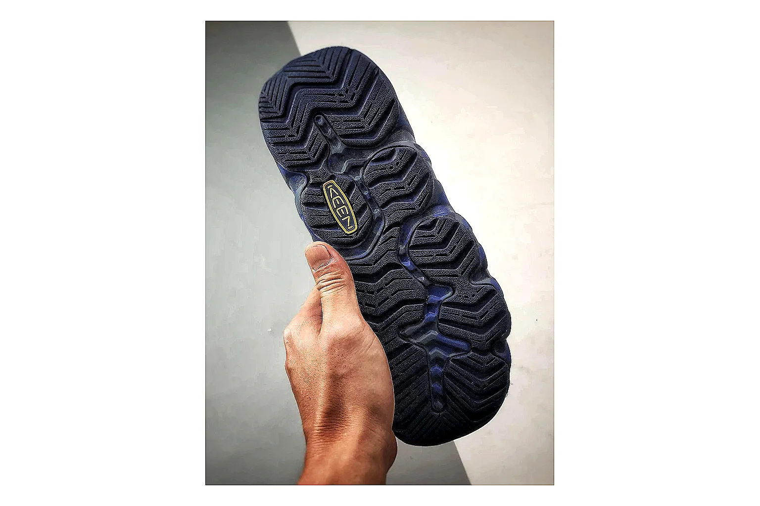 KEEN Jasper Sandal Navy Blue QC reference photo showing navy blue suede-mesh upper, sandal openings, protective front shape, and outdoor casual outsole thumbnail 4